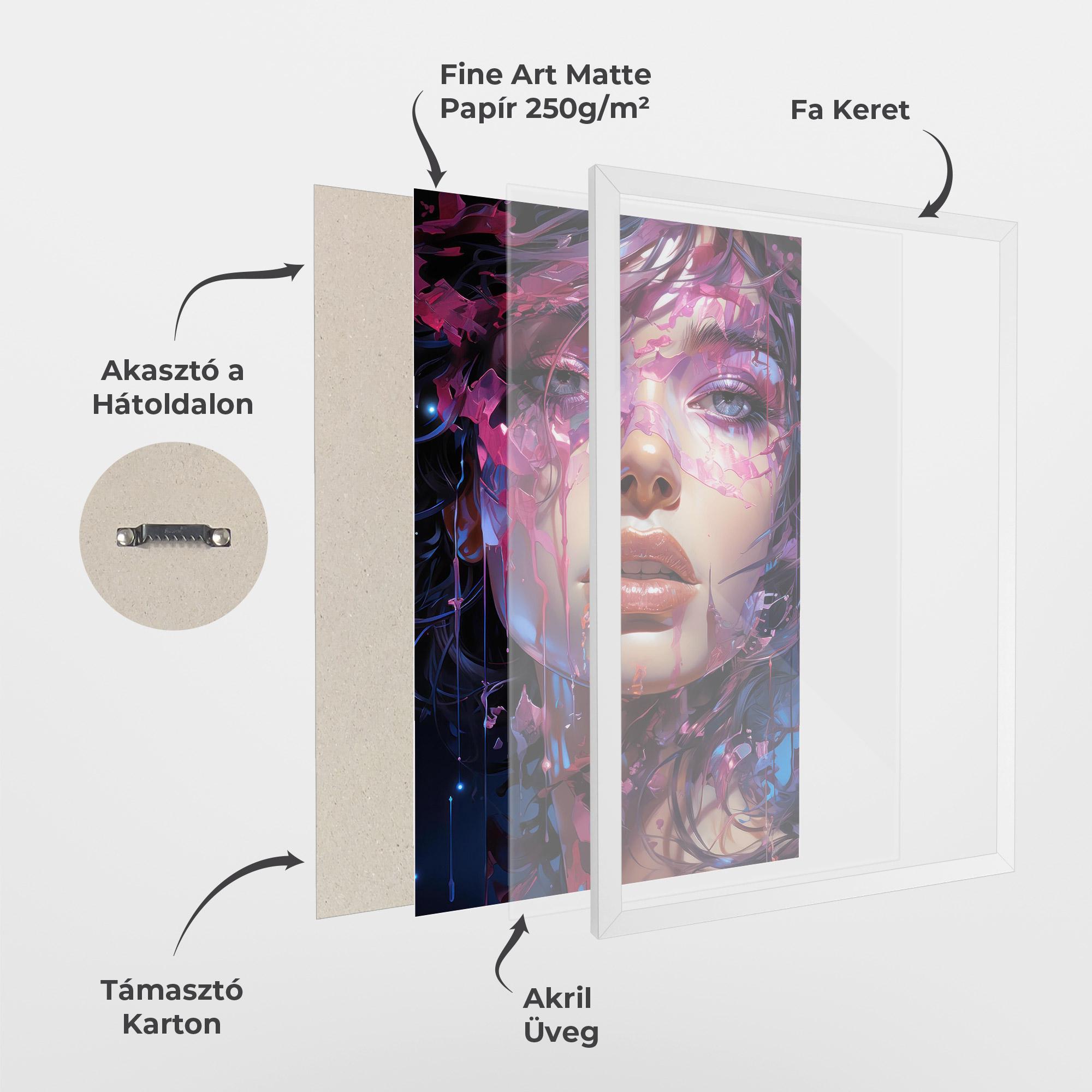 Keretezett Poszter Cute Purple Girl mockup 1