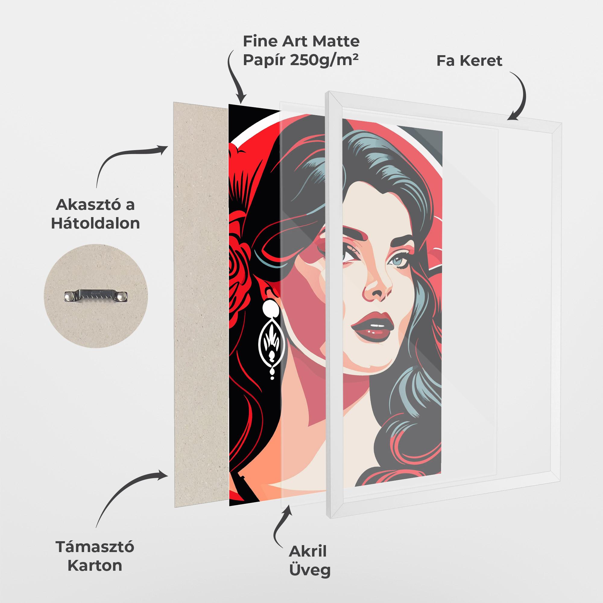 Keretezett Poszter Red Light Portrait mockup 1