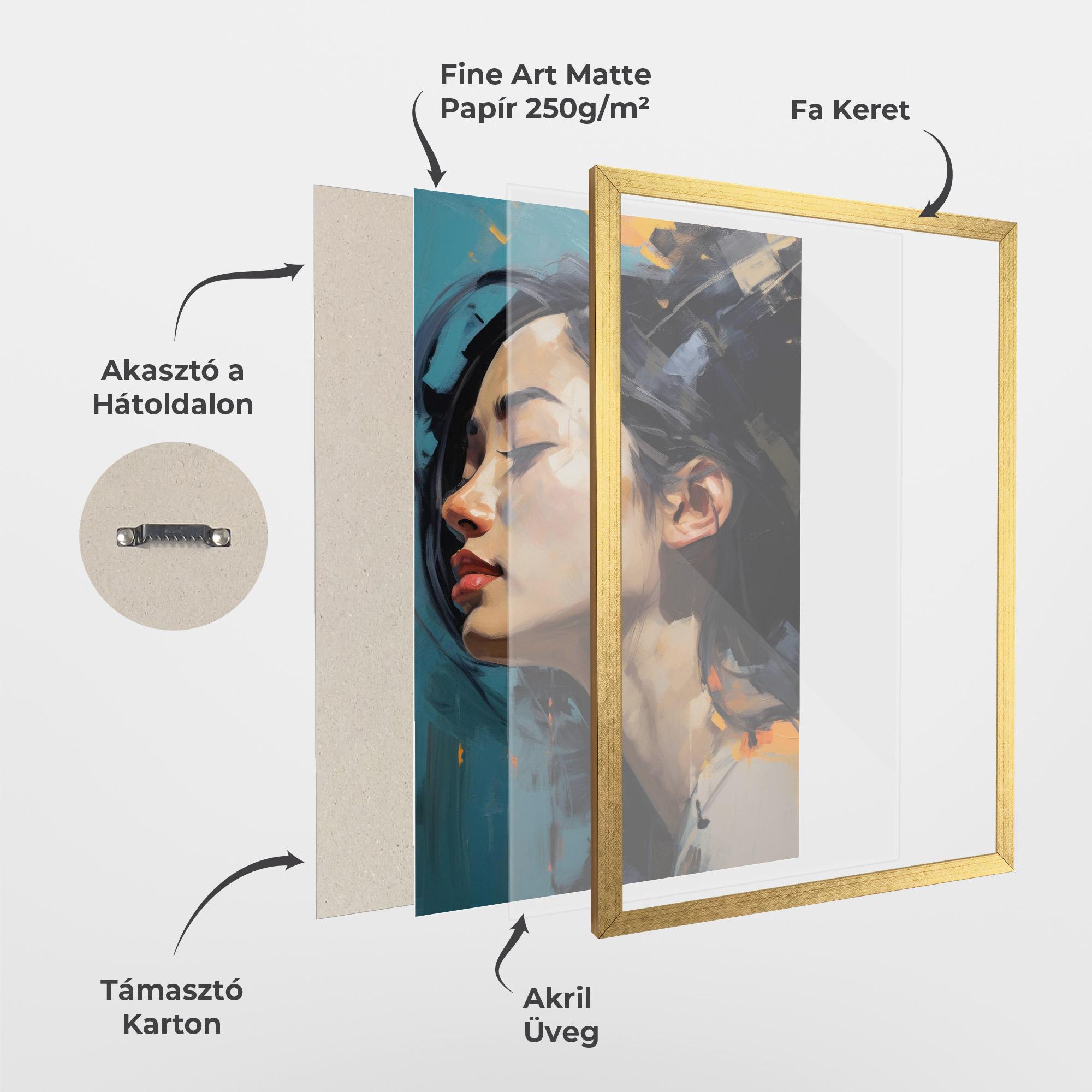 Keretezett Poszter Acrylic Asian Portrait mockup 1