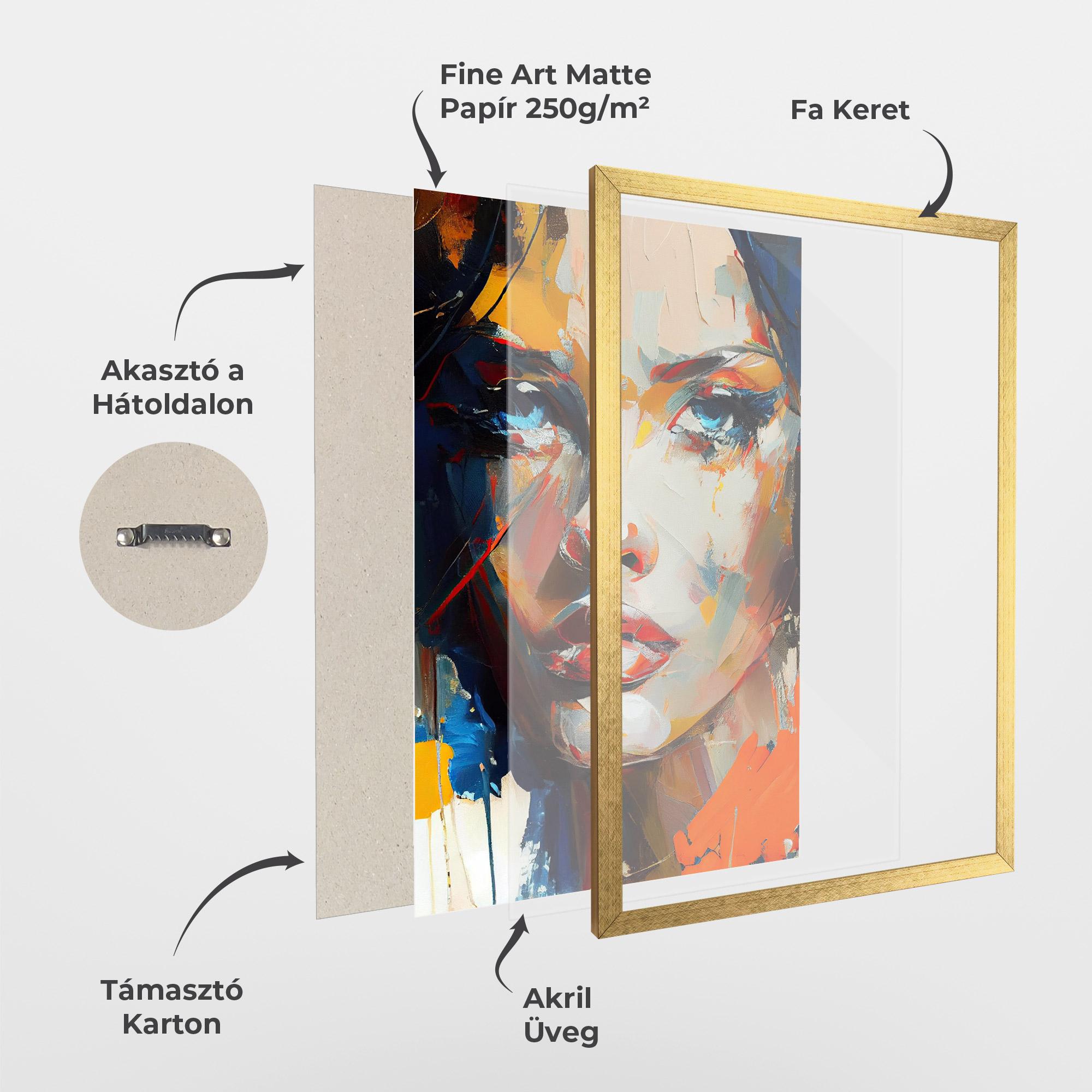 Keretezett Poszter Beautiful Brunette Woman mockup 1