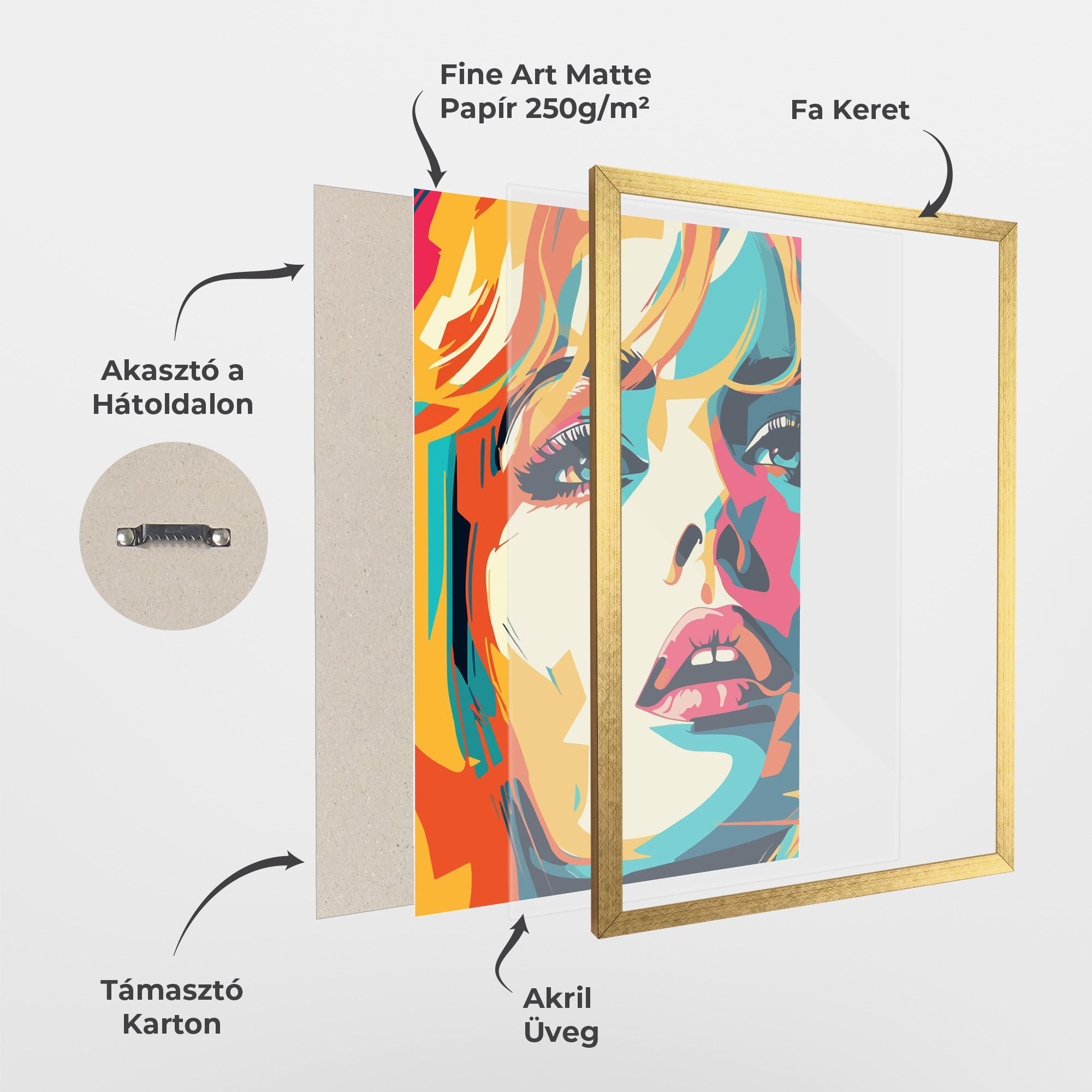 Keretezett Poszter Blonde Girl Portrait mockup 1