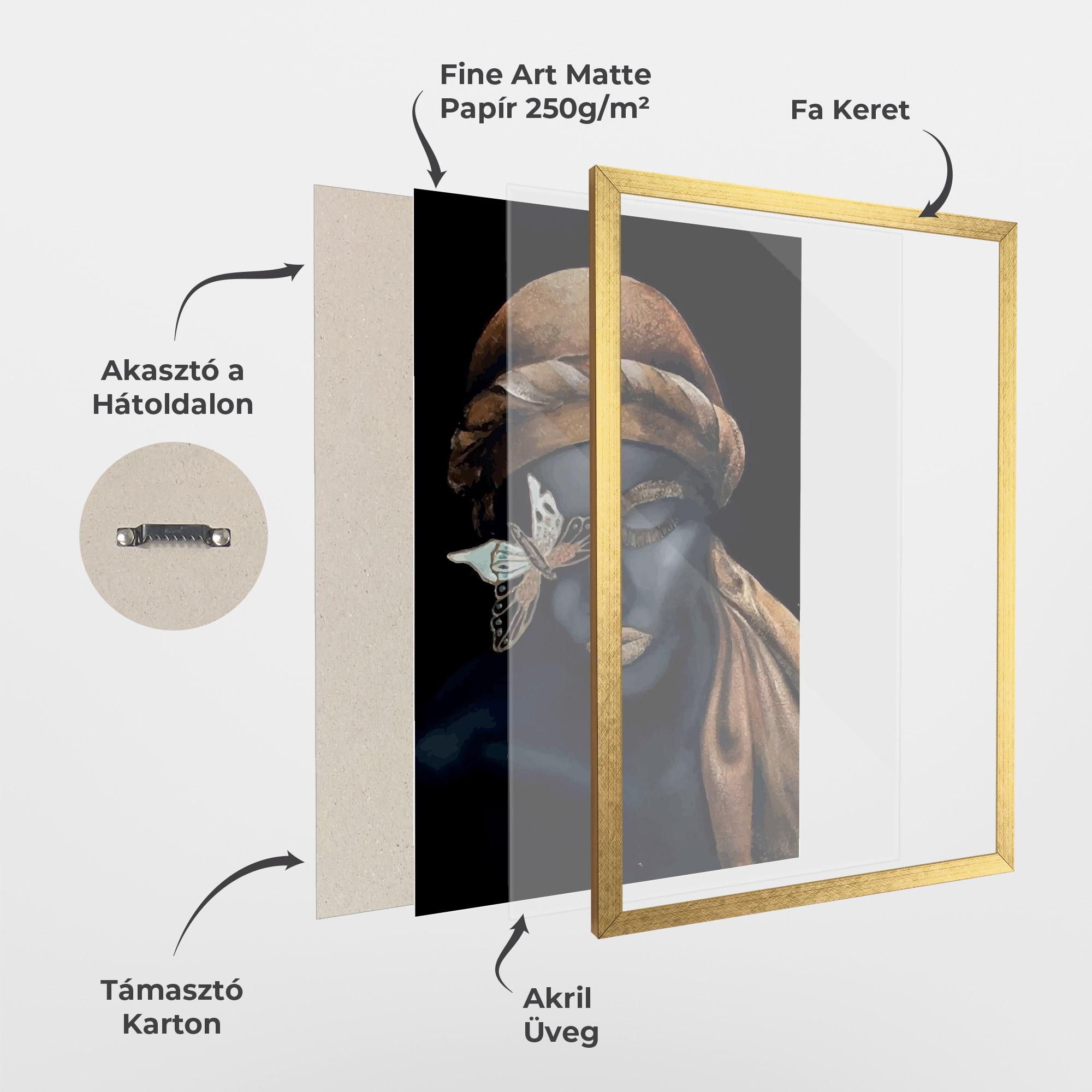 Keretezett Poszter Butterfly Lady mockup 1