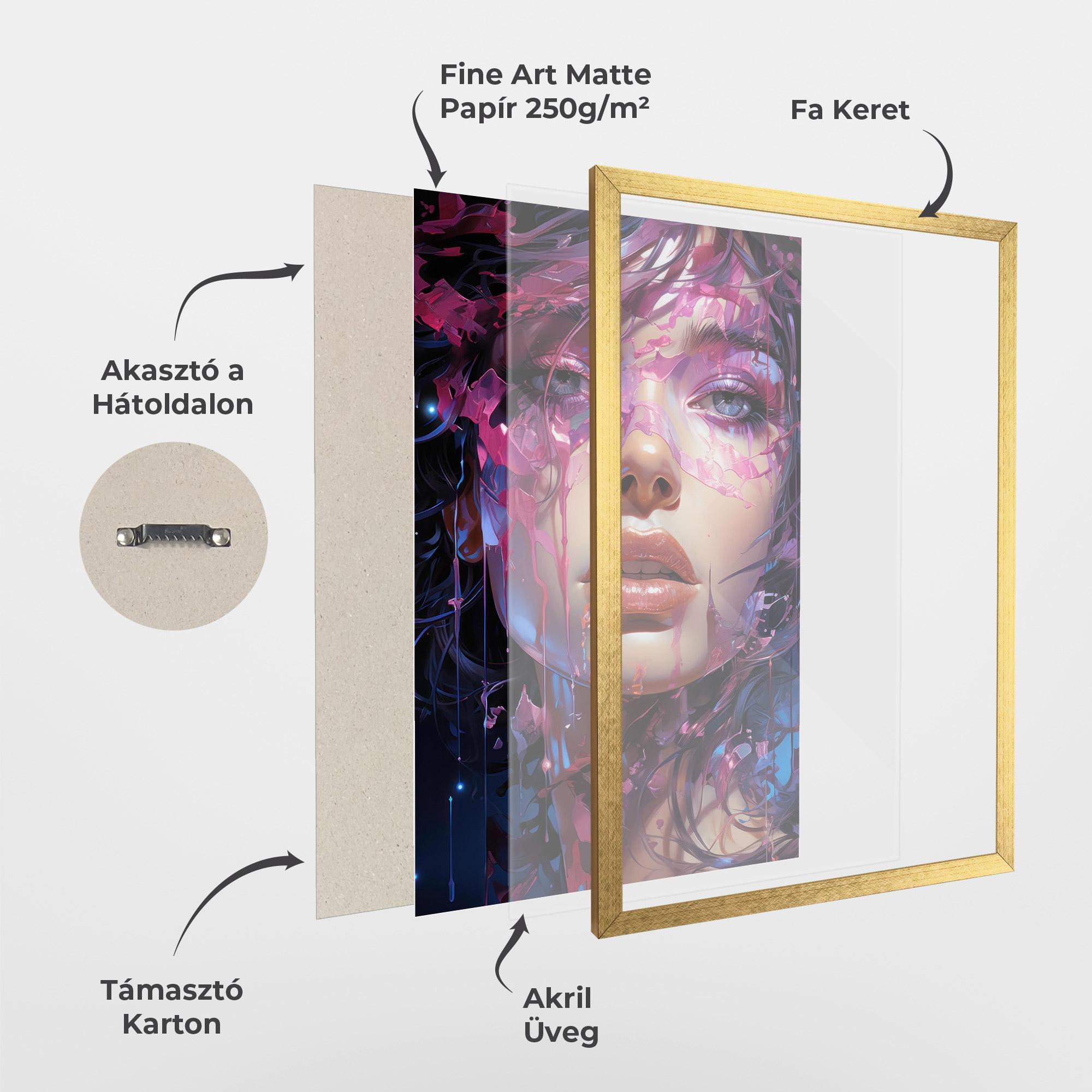 Keretezett Poszter Cute Purple Girl mockup 1