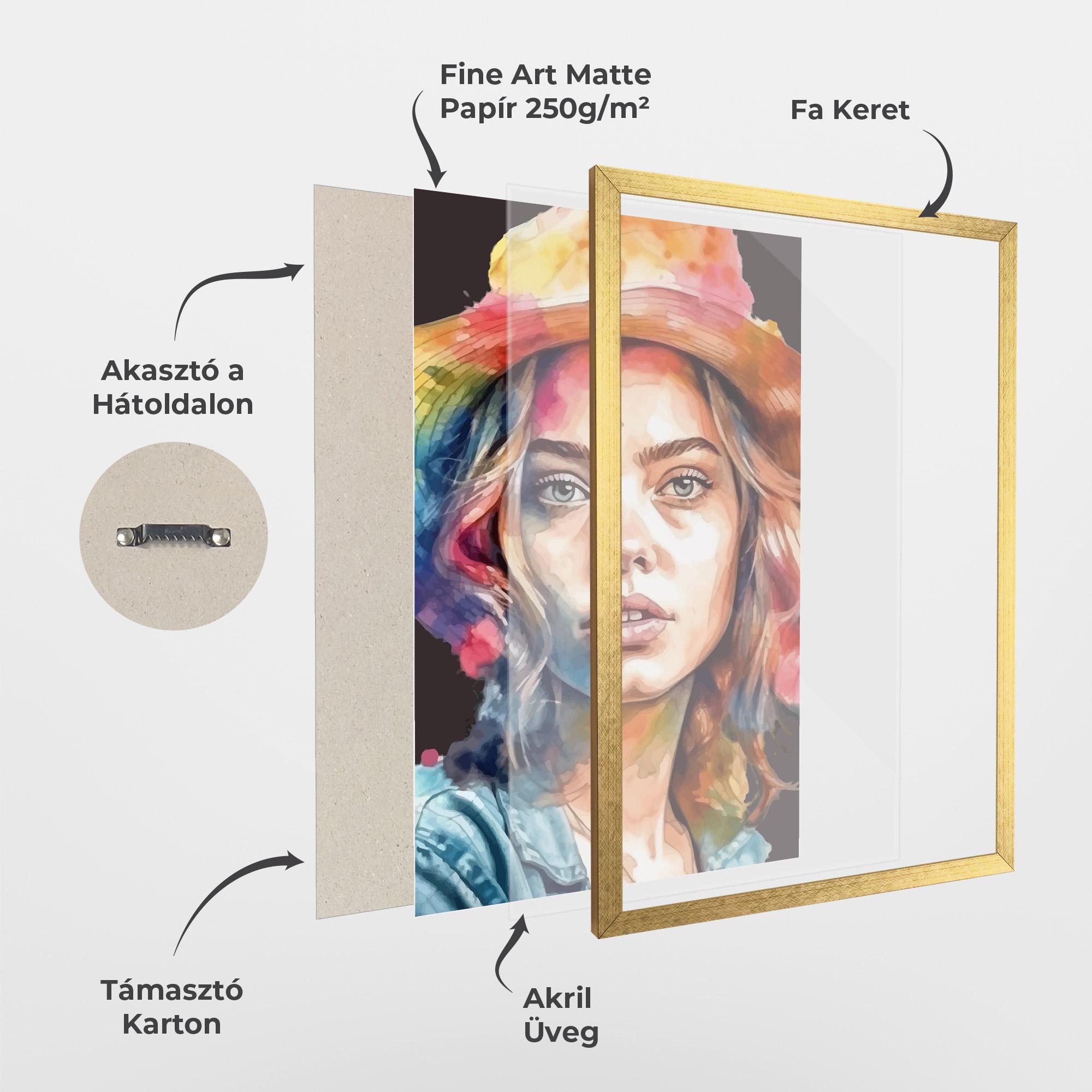 Keretezett Poszter Hat Portrait Girl mockup 1