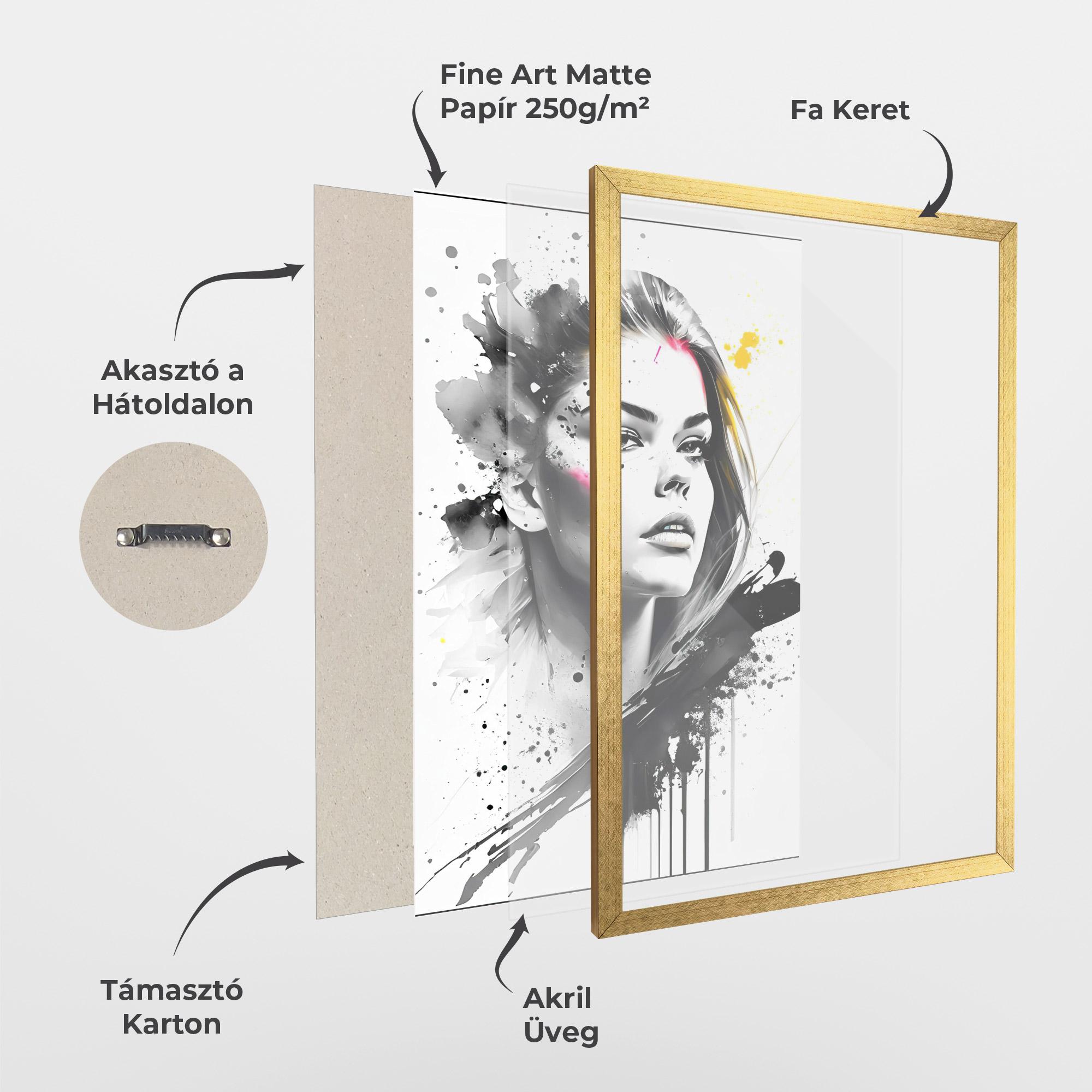 Keretezett Poszter Ink Splash Portrait mockup 1