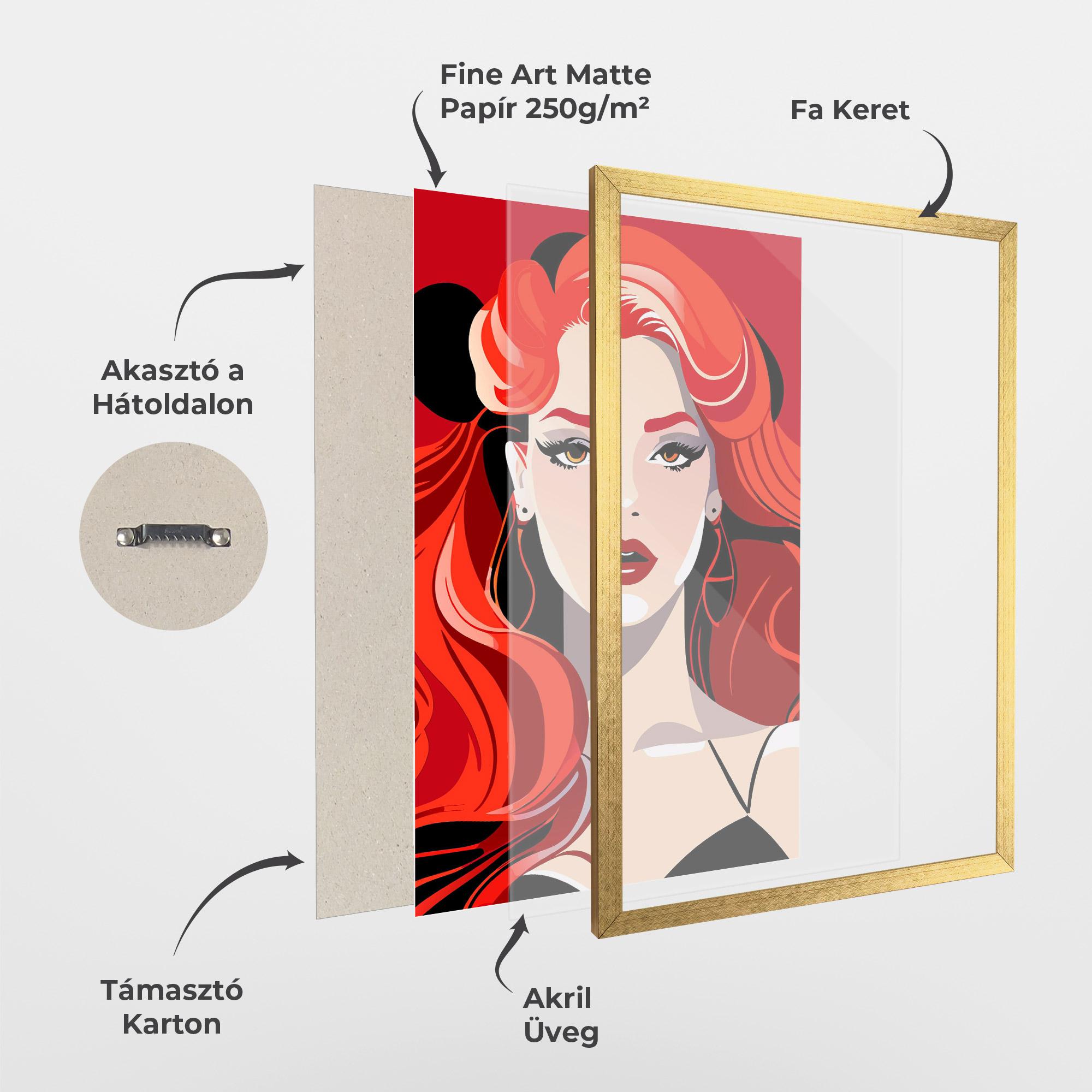 Keretezett Poszter Red Hair Portrait mockup 1