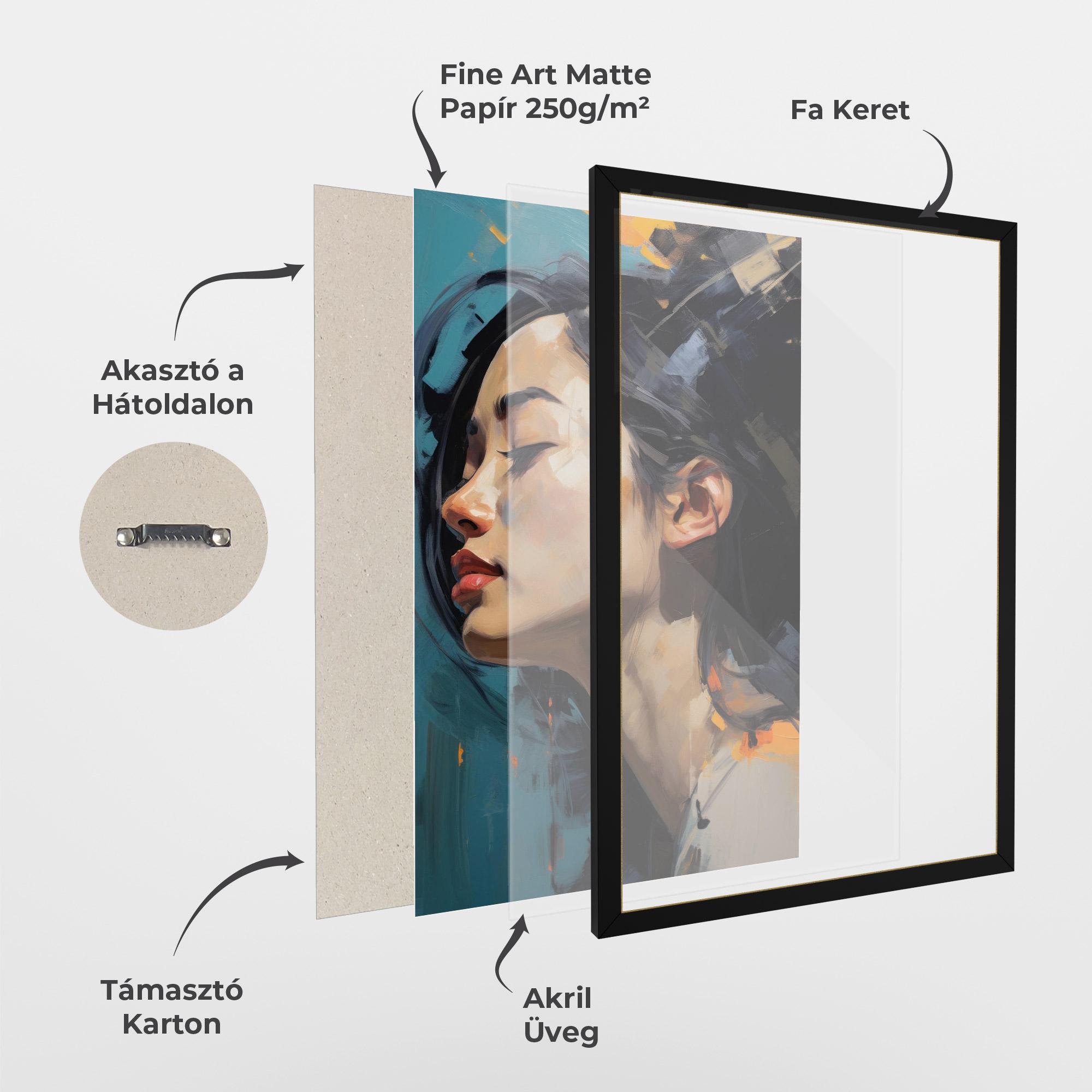 Keretezett Poszter Acrylic Asian Portrait mockup 1