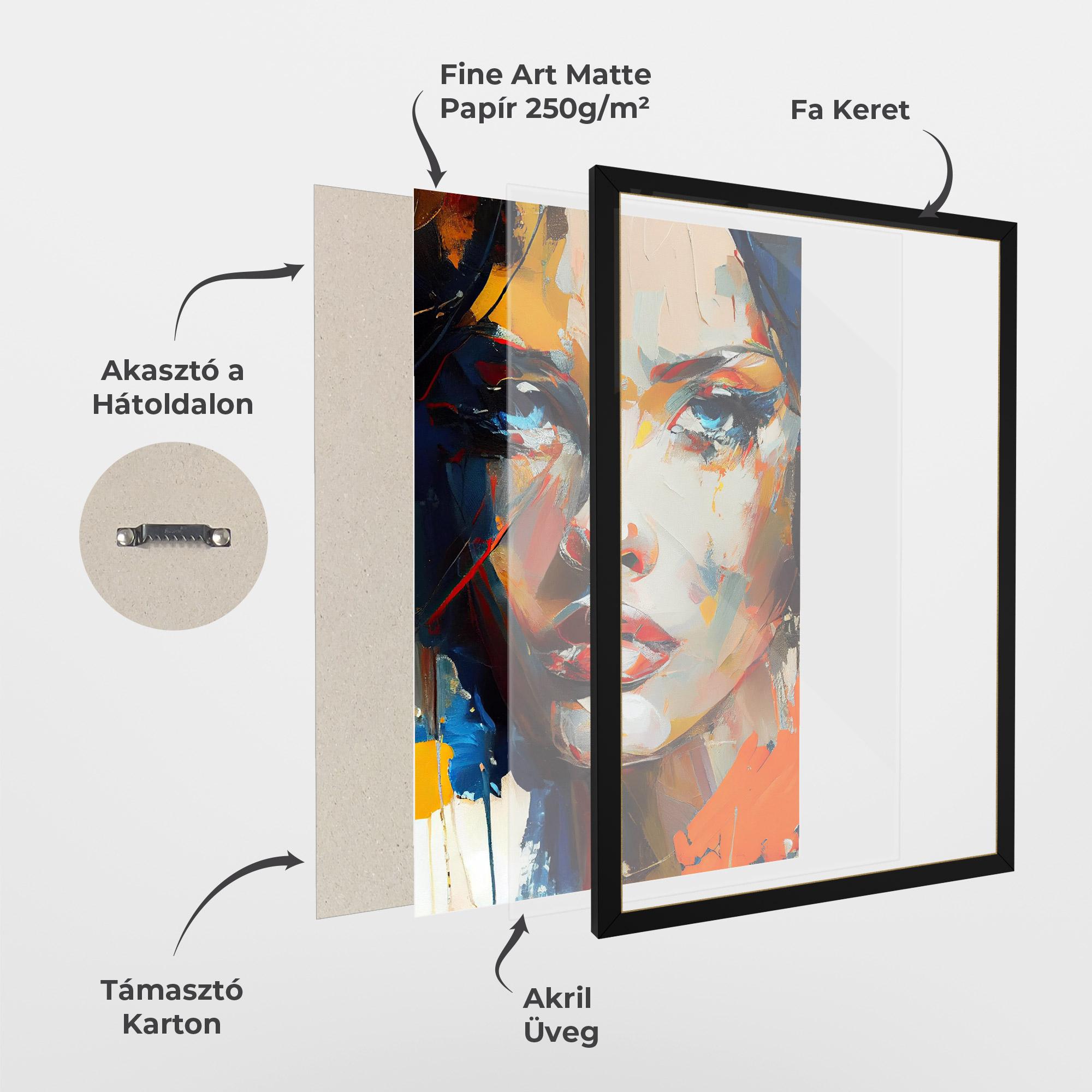 Keretezett Poszter Beautiful Brunette Woman mockup 1