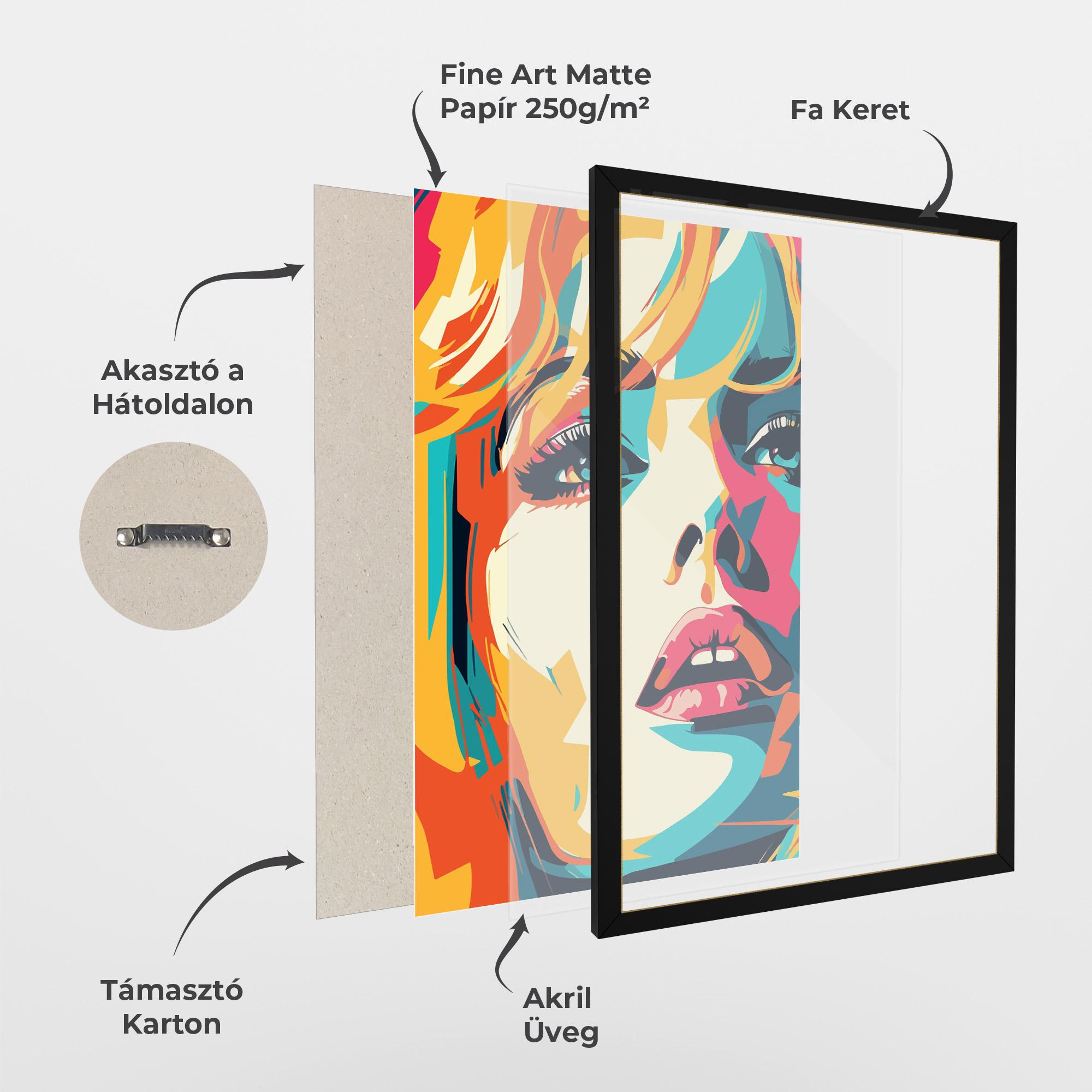 Keretezett Poszter Blonde Girl Portrait mockup 1