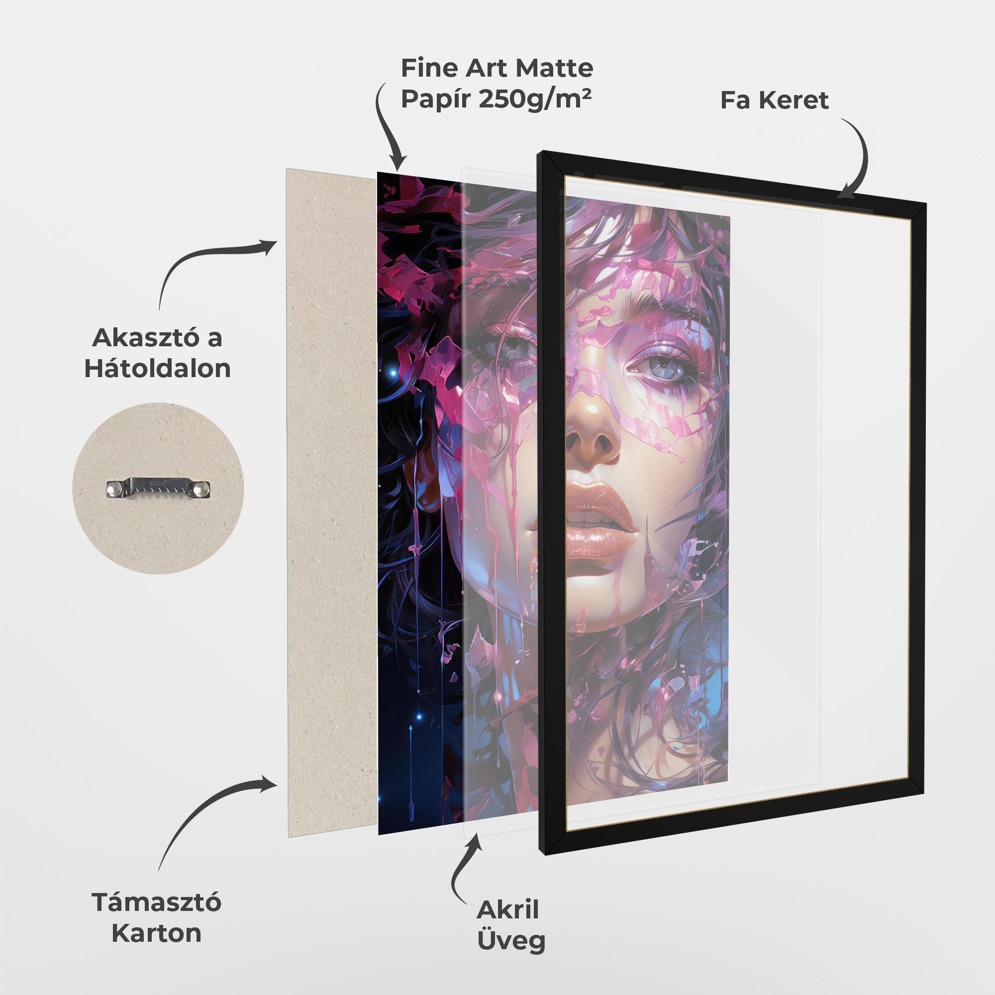 Keretezett Poszter Cute Purple Girl mockup 1