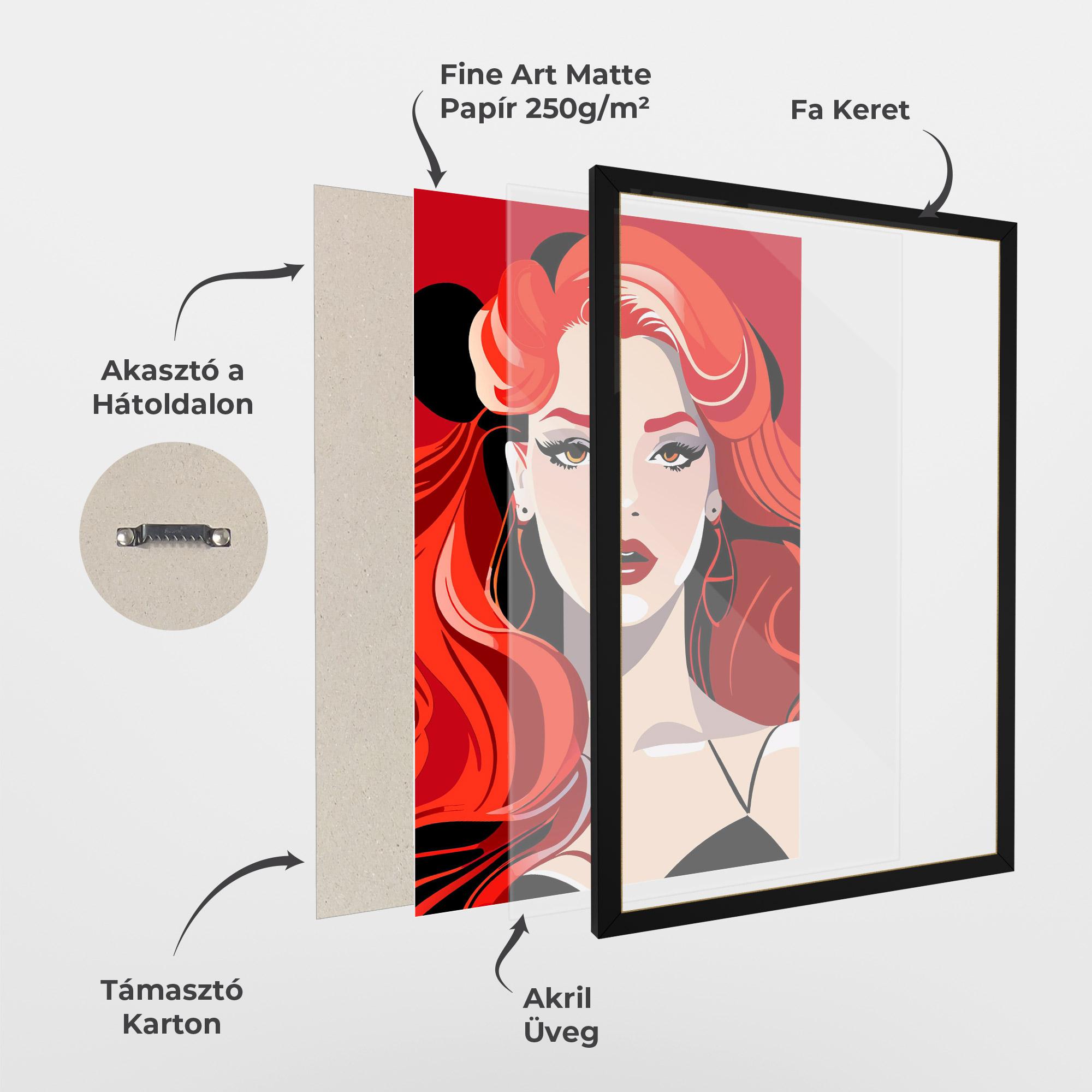 Keretezett Poszter Red Hair Portrait mockup 1