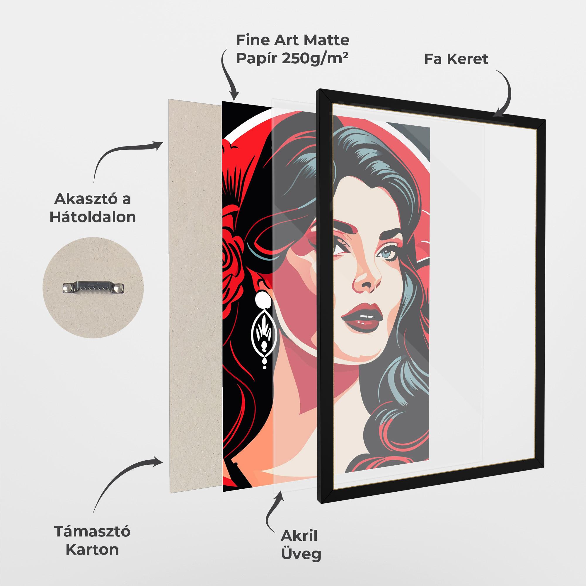Keretezett Poszter Red Light Portrait mockup 1