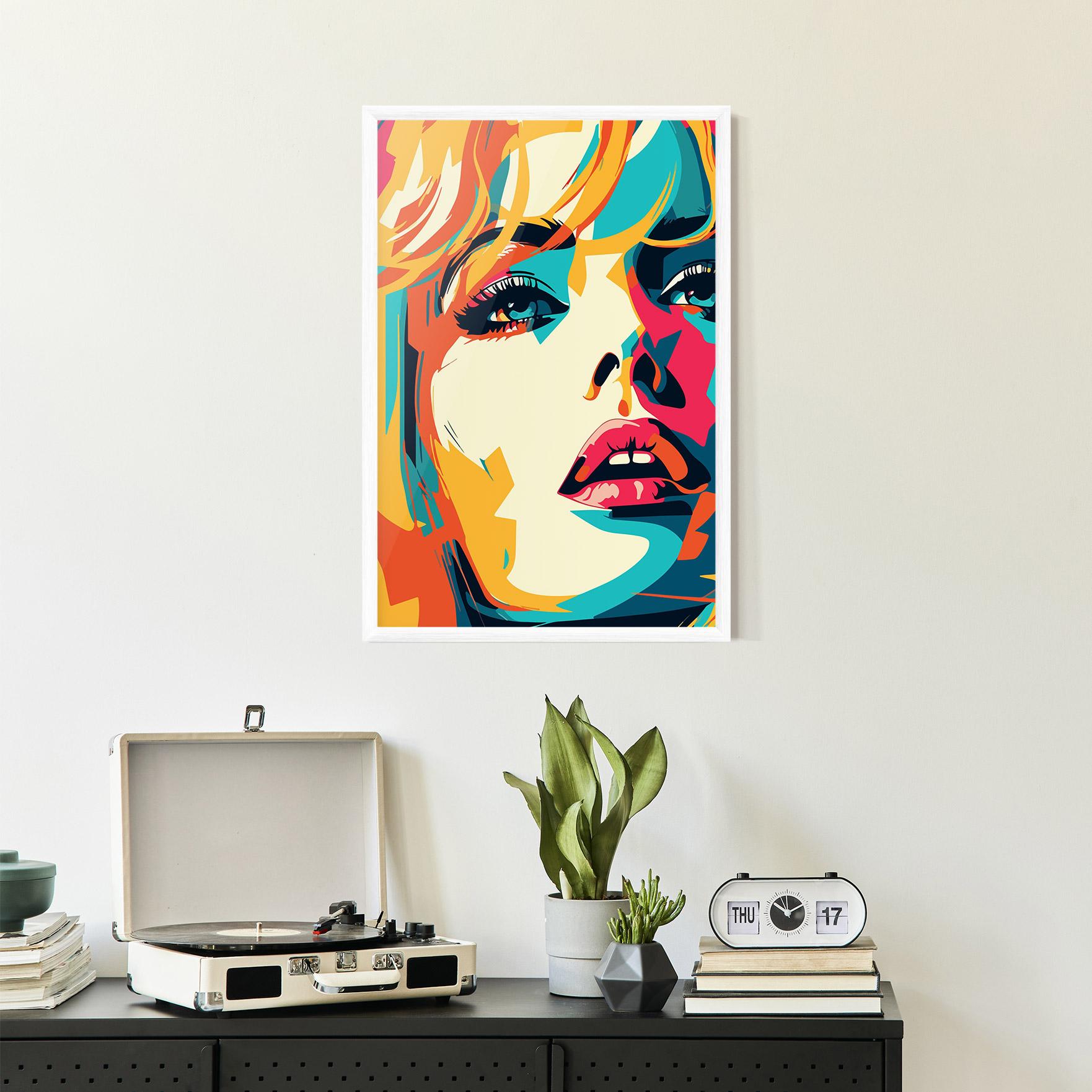 Keretezett Poszter Blonde Girl Portrait mockup 2