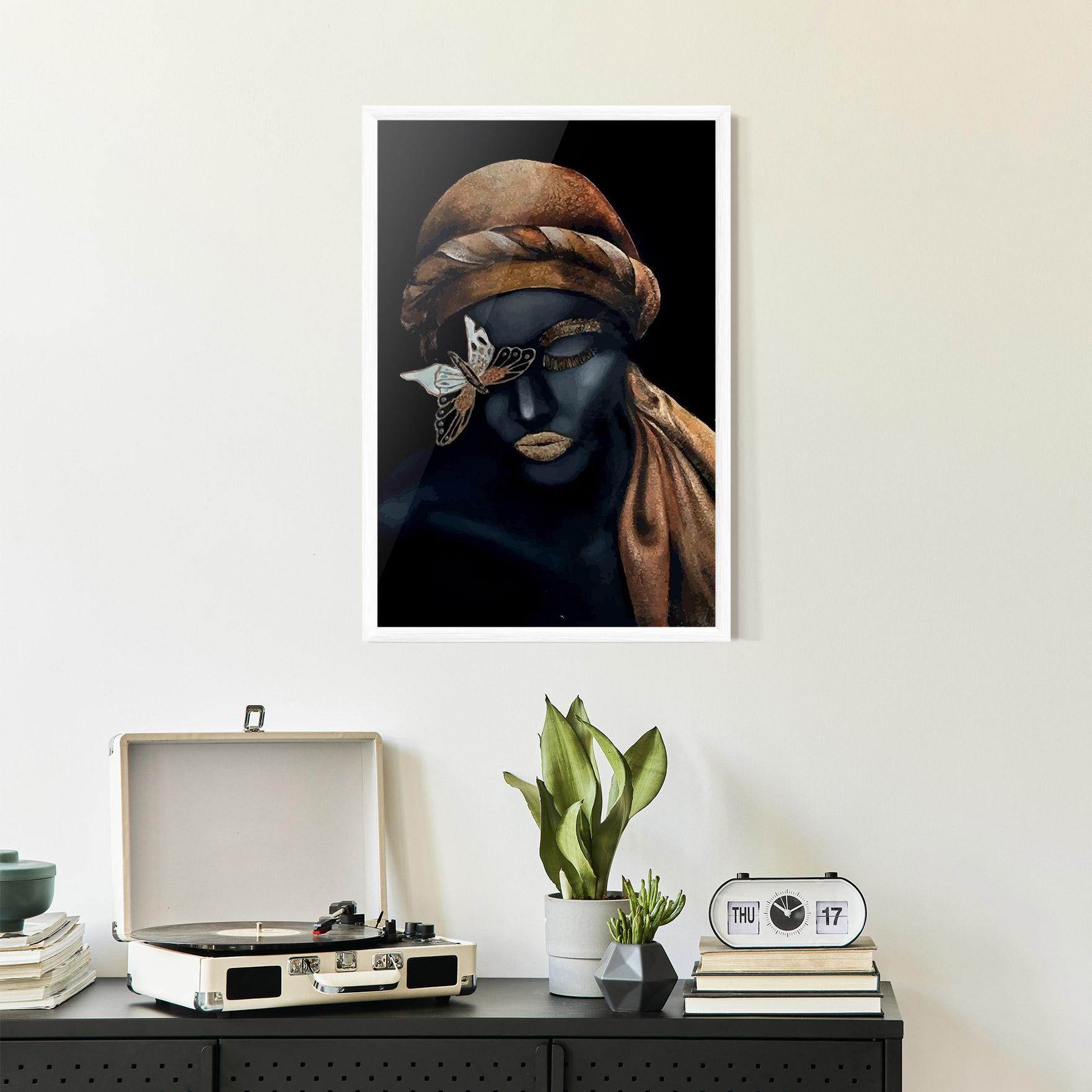 Keretezett Poszter Butterfly Lady mockup 2