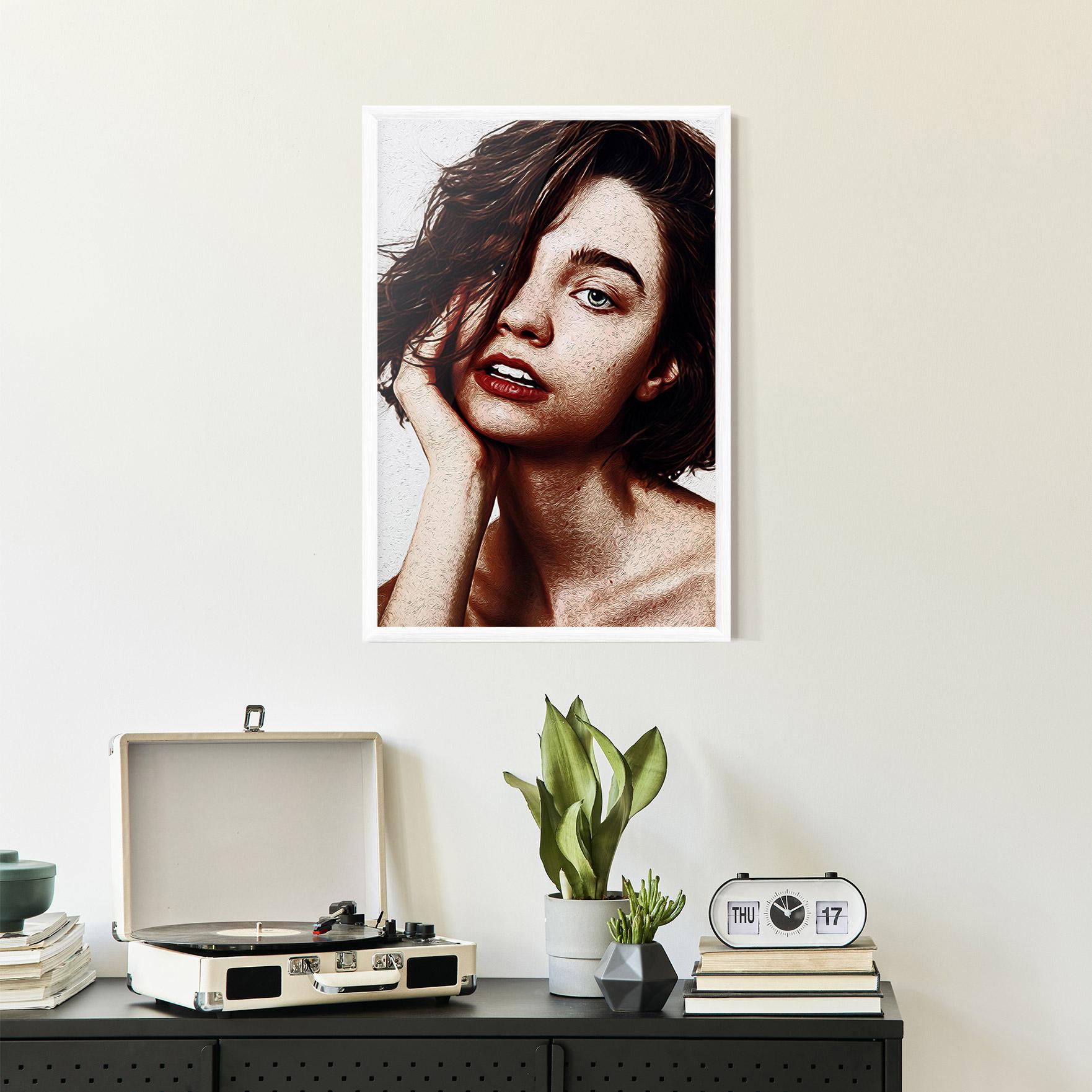 Keretezett Poszter Grey Eye Portrait mockup 2