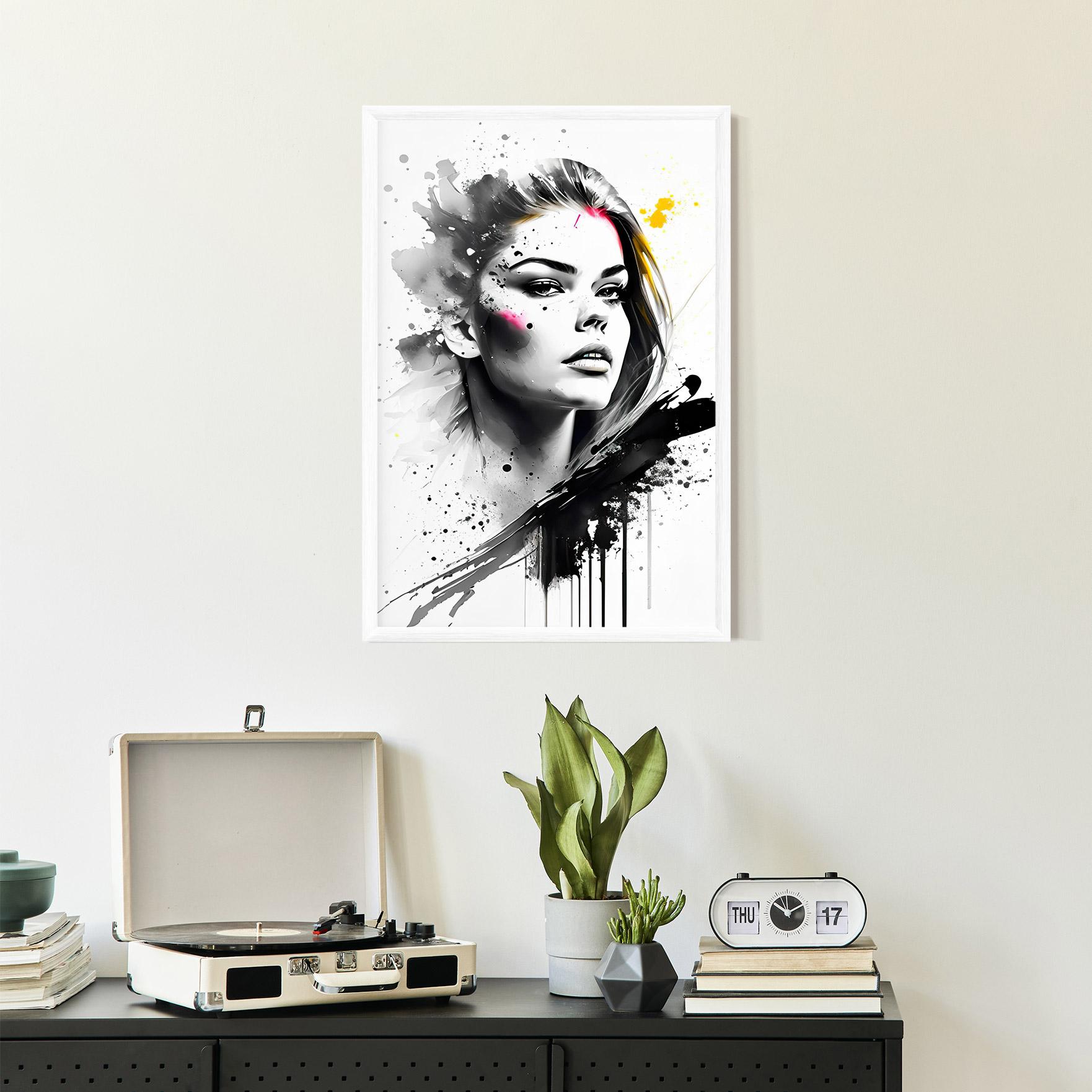 Keretezett Poszter Ink Splash Portrait mockup 2
