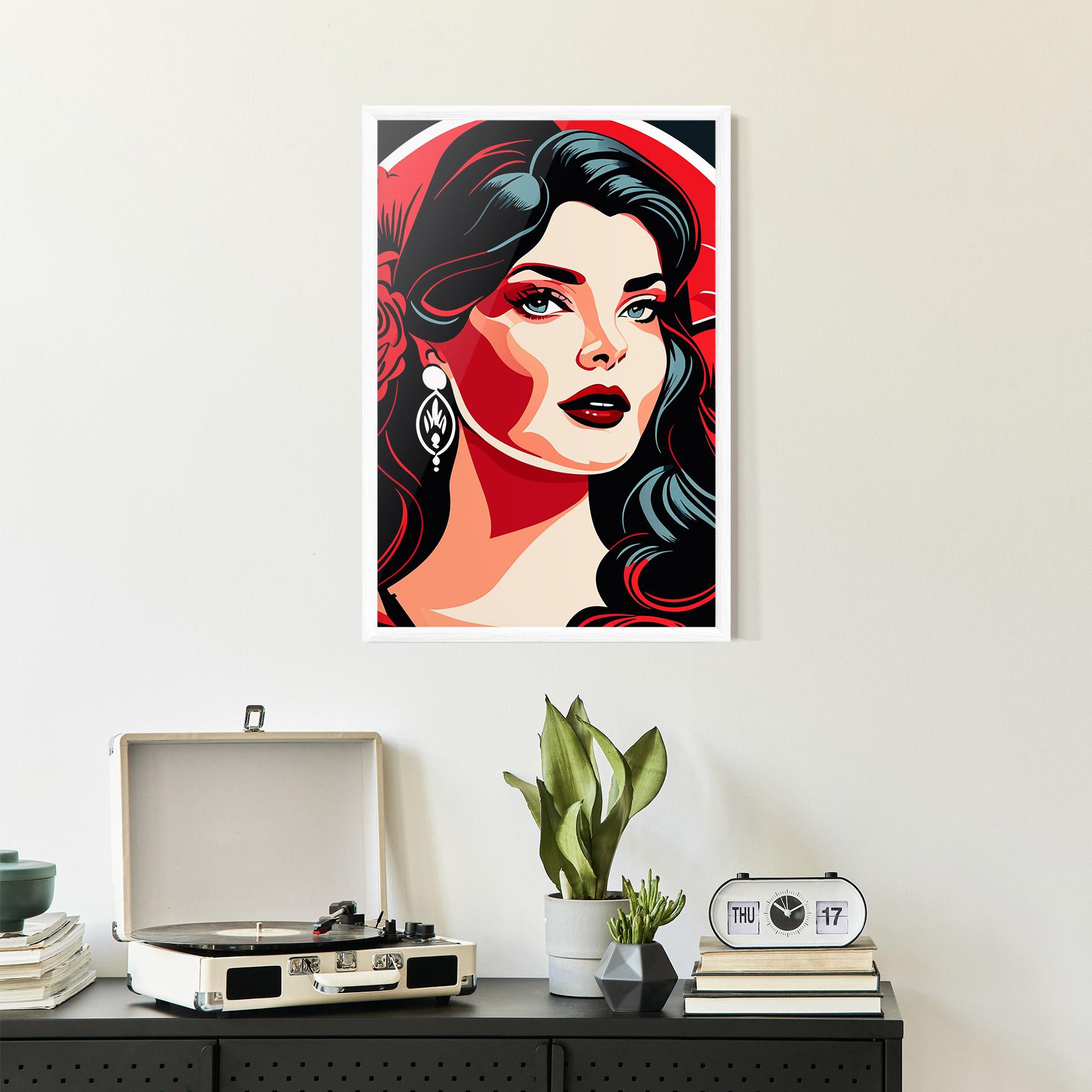 Keretezett Poszter Red Light Portrait mockup 2