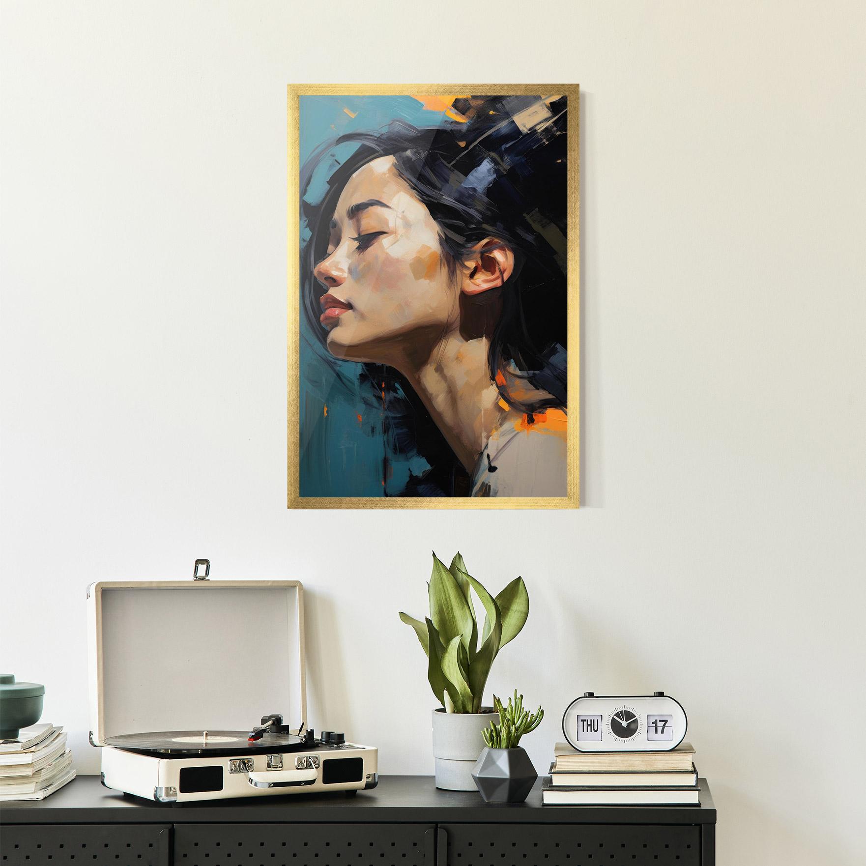 Keretezett Poszter Acrylic Asian Portrait mockup 2
