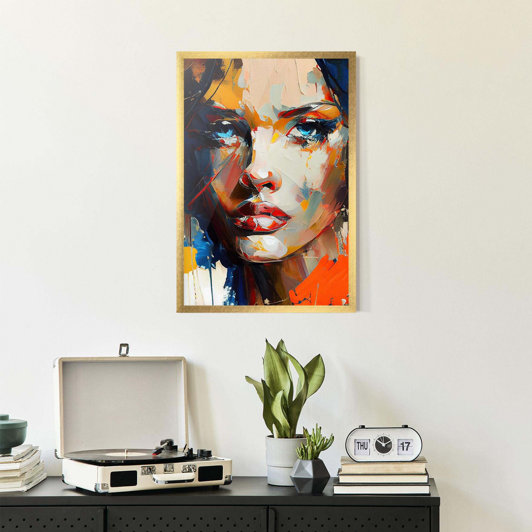 Keretezett Poszter Beautiful Brunette Woman mockup 2