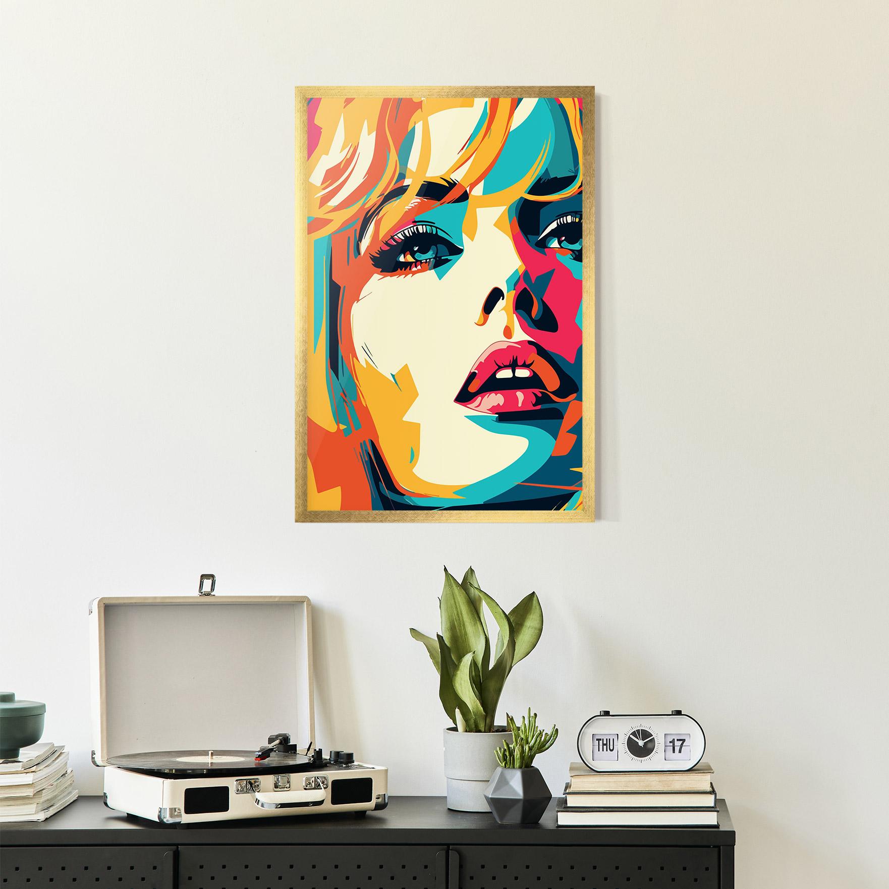 Keretezett Poszter Blonde Girl Portrait mockup 2