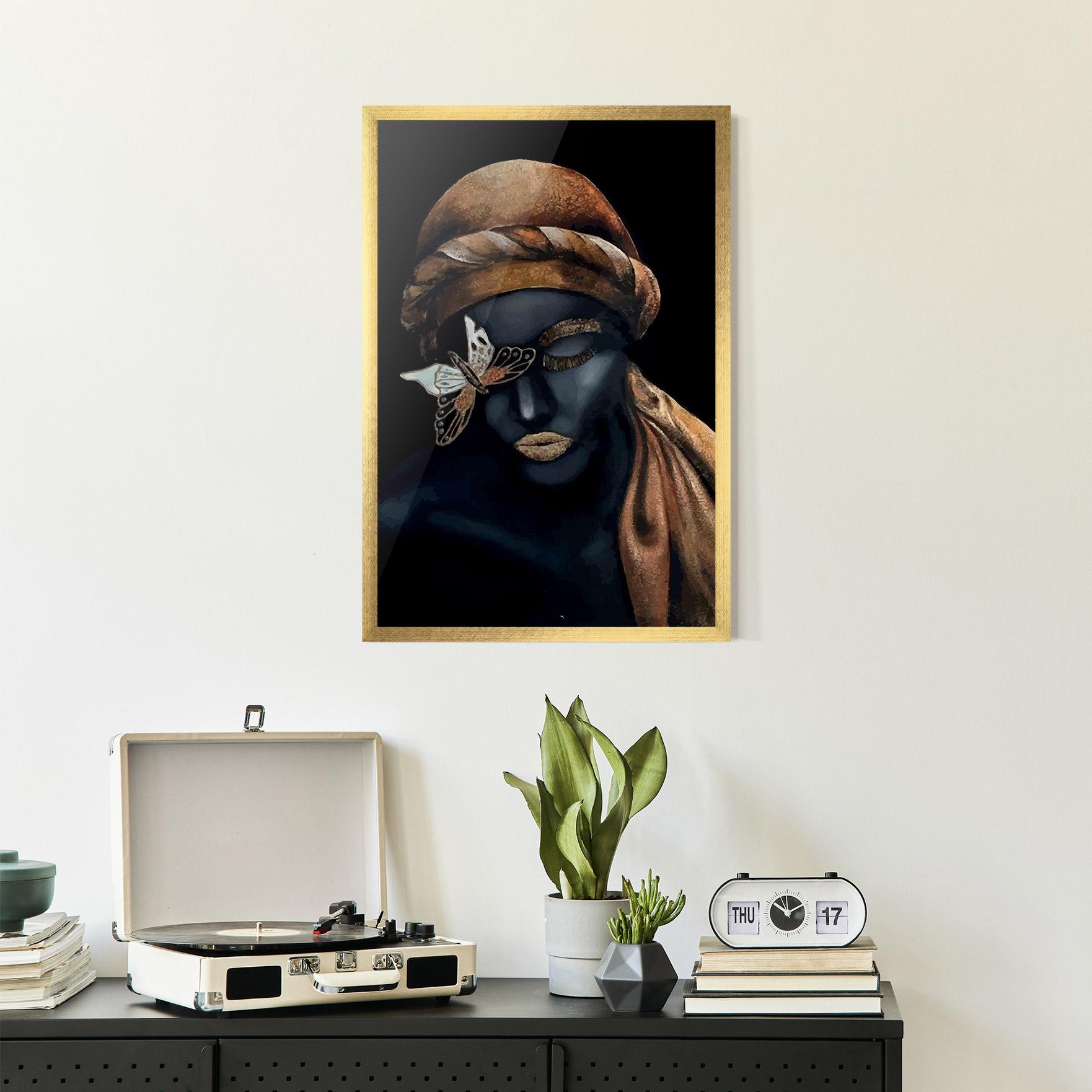 Keretezett Poszter Butterfly Lady mockup 2