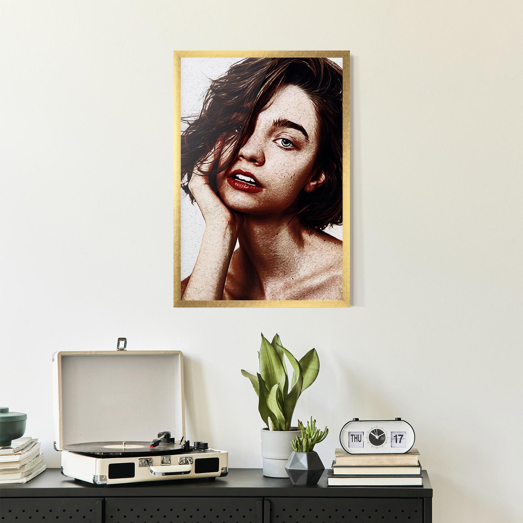 Keretezett Poszter Grey Eye Portrait mockup 2