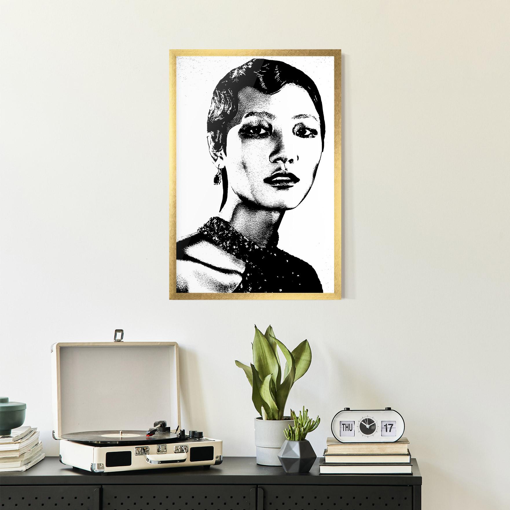 Keretezett Poszter White Black Portrait mockup 2