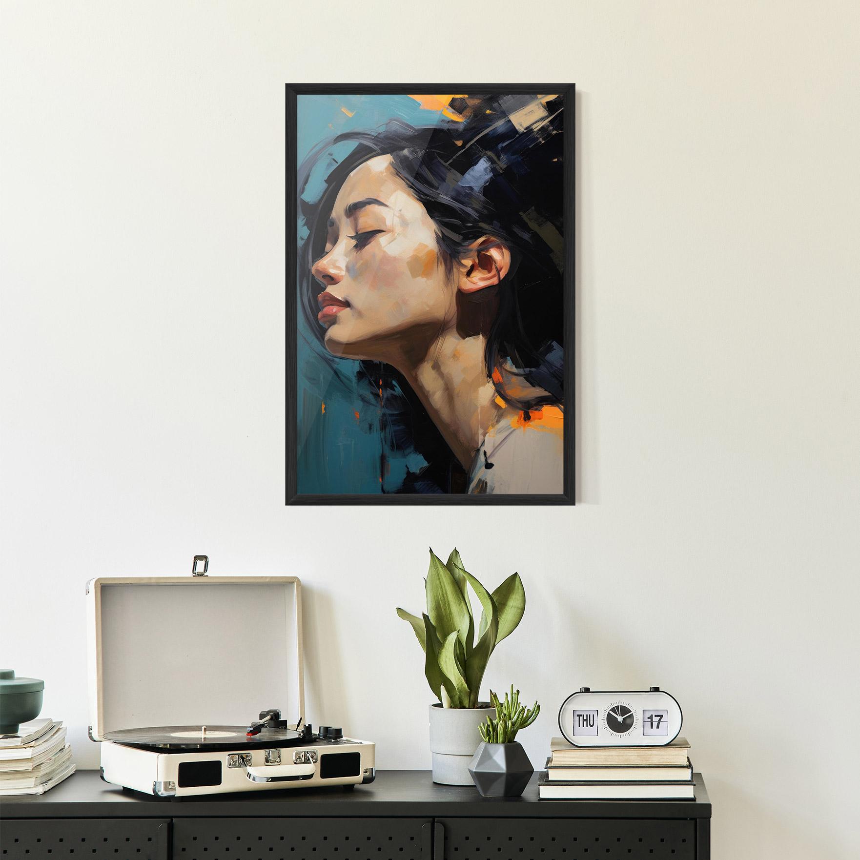 Keretezett Poszter Acrylic Asian Portrait mockup 2