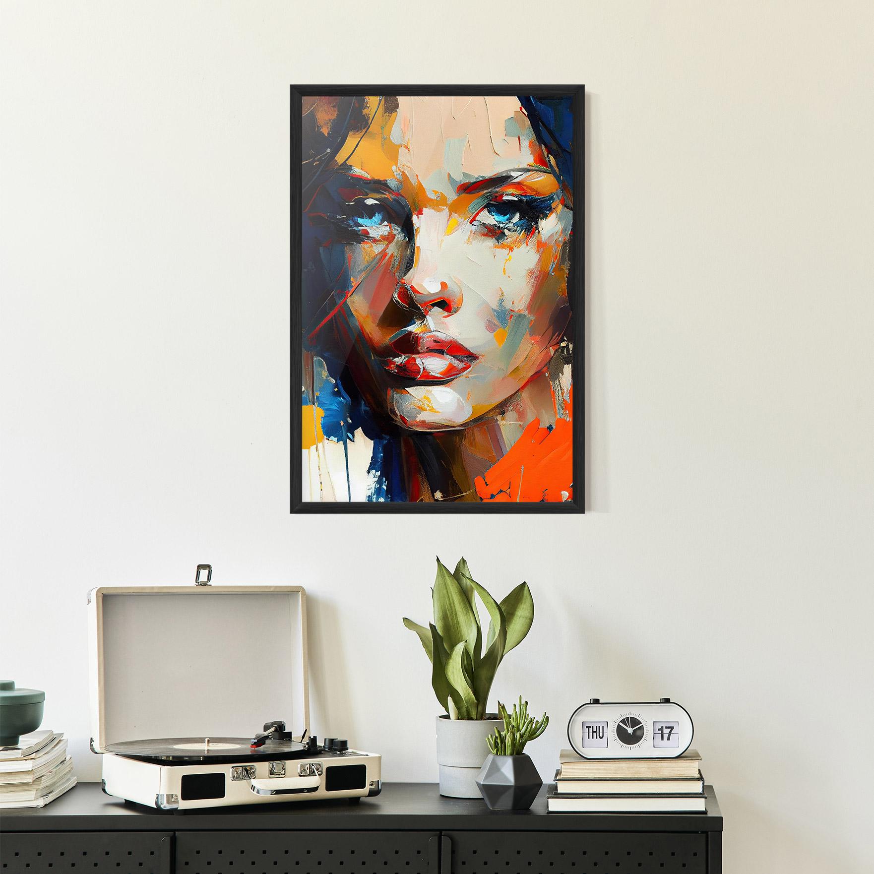 Keretezett Poszter Beautiful Brunette Woman mockup 2