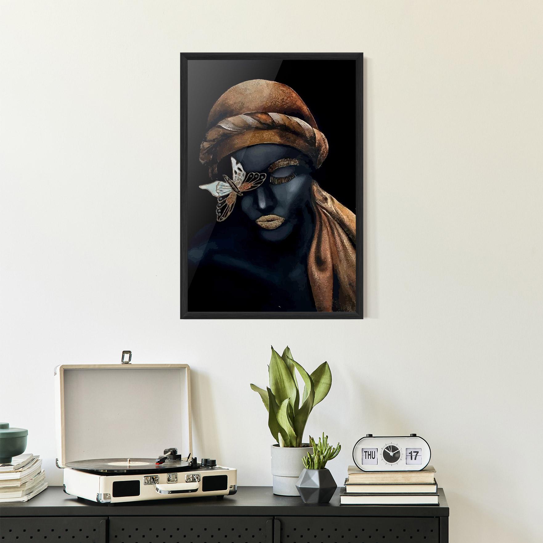 Keretezett Poszter Butterfly Lady mockup 2