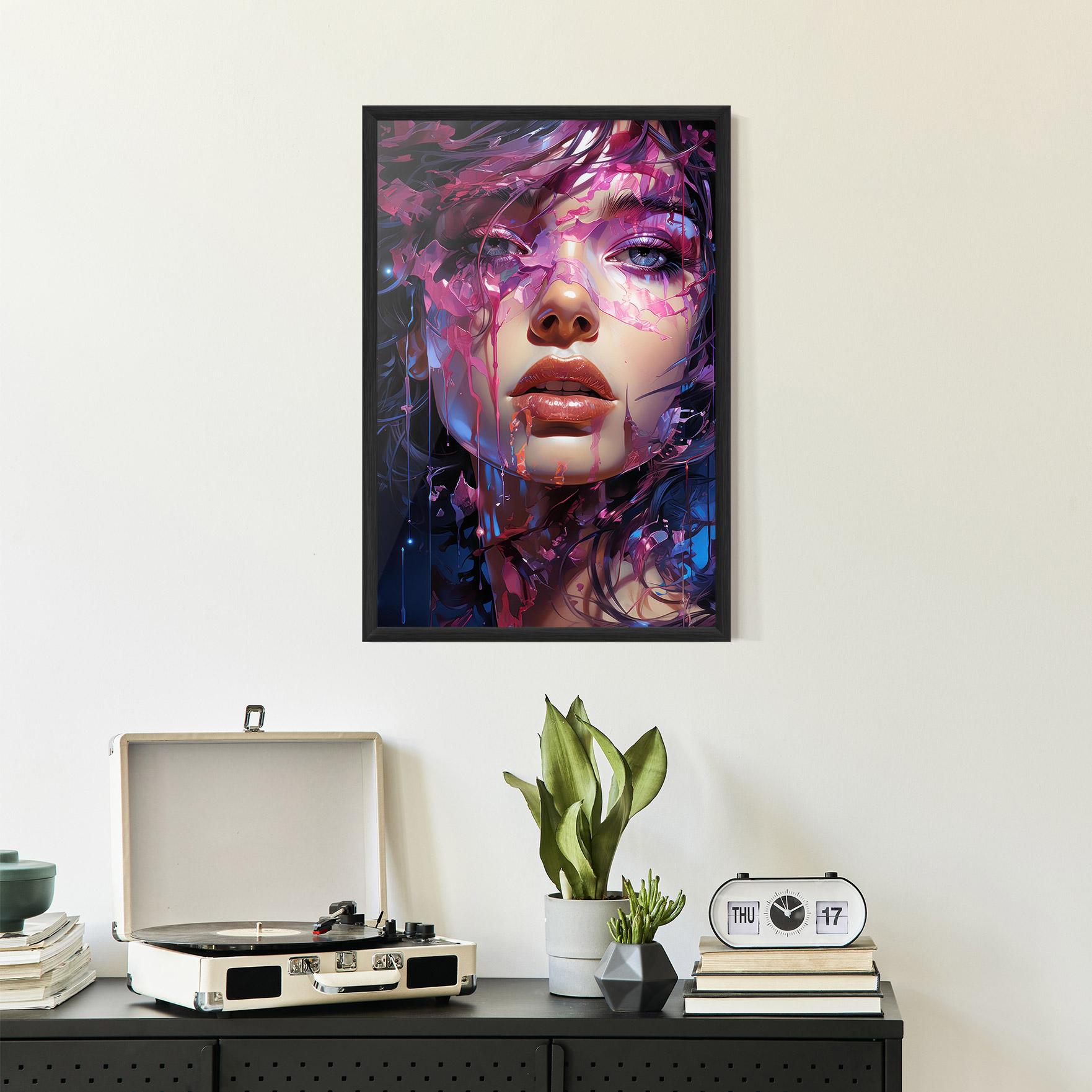 Keretezett Poszter Cute Purple Girl mockup 2