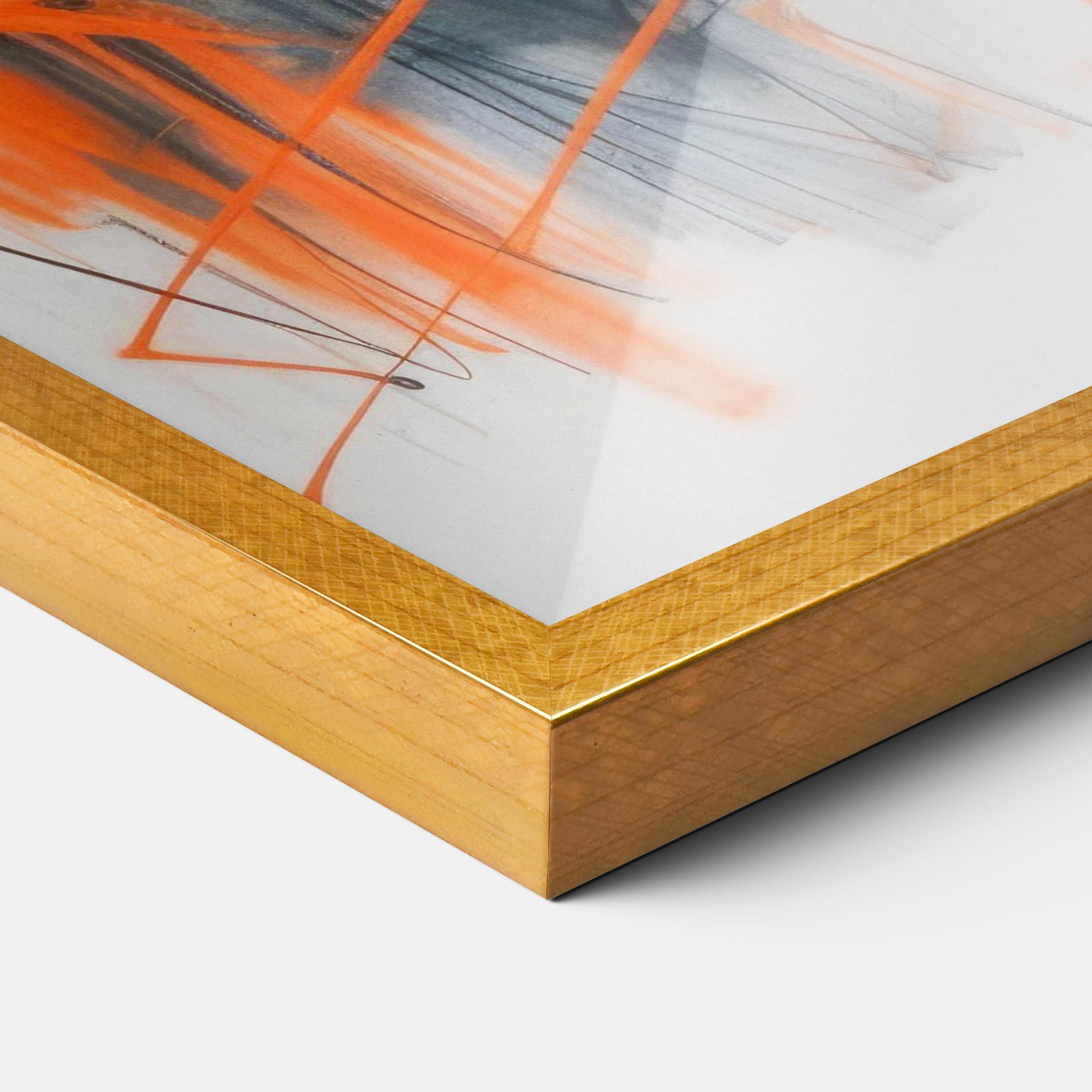 Keretezett Poszter Orange Ink Drawing mockup 3