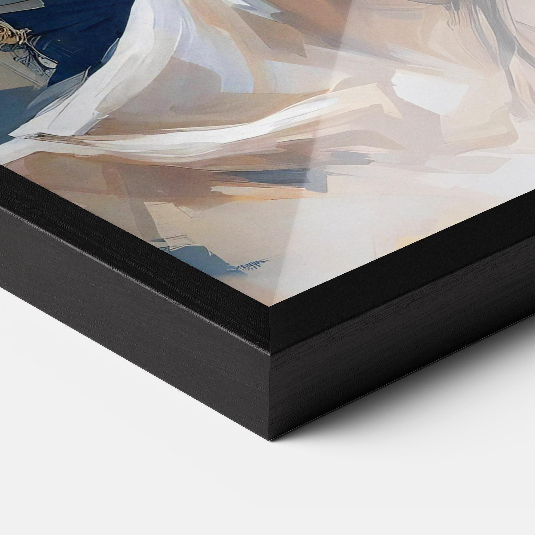 Keretezett Poszter Long Black Hair Portrait mockup 3