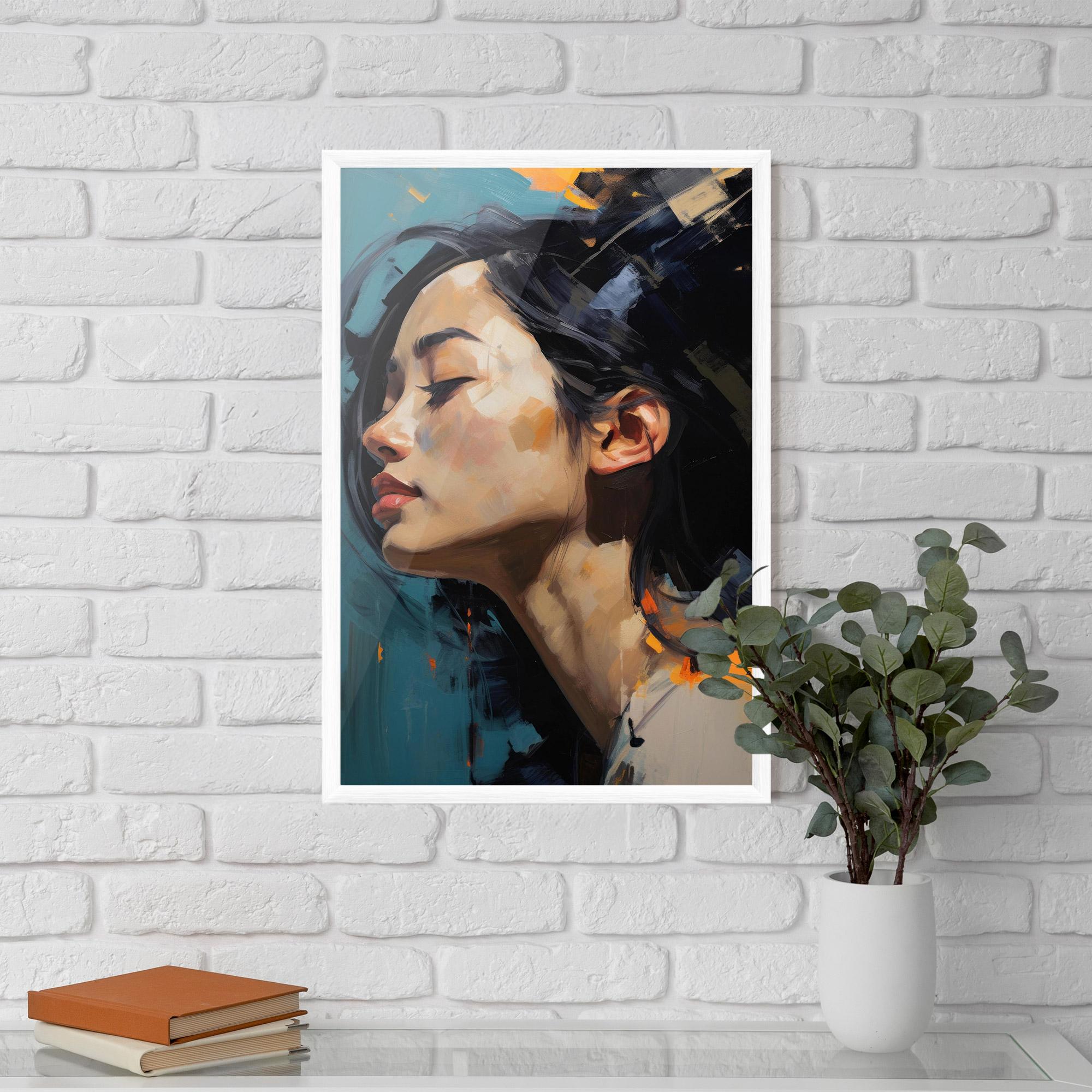 Keretezett Poszter Acrylic Asian Portrait mockup 5