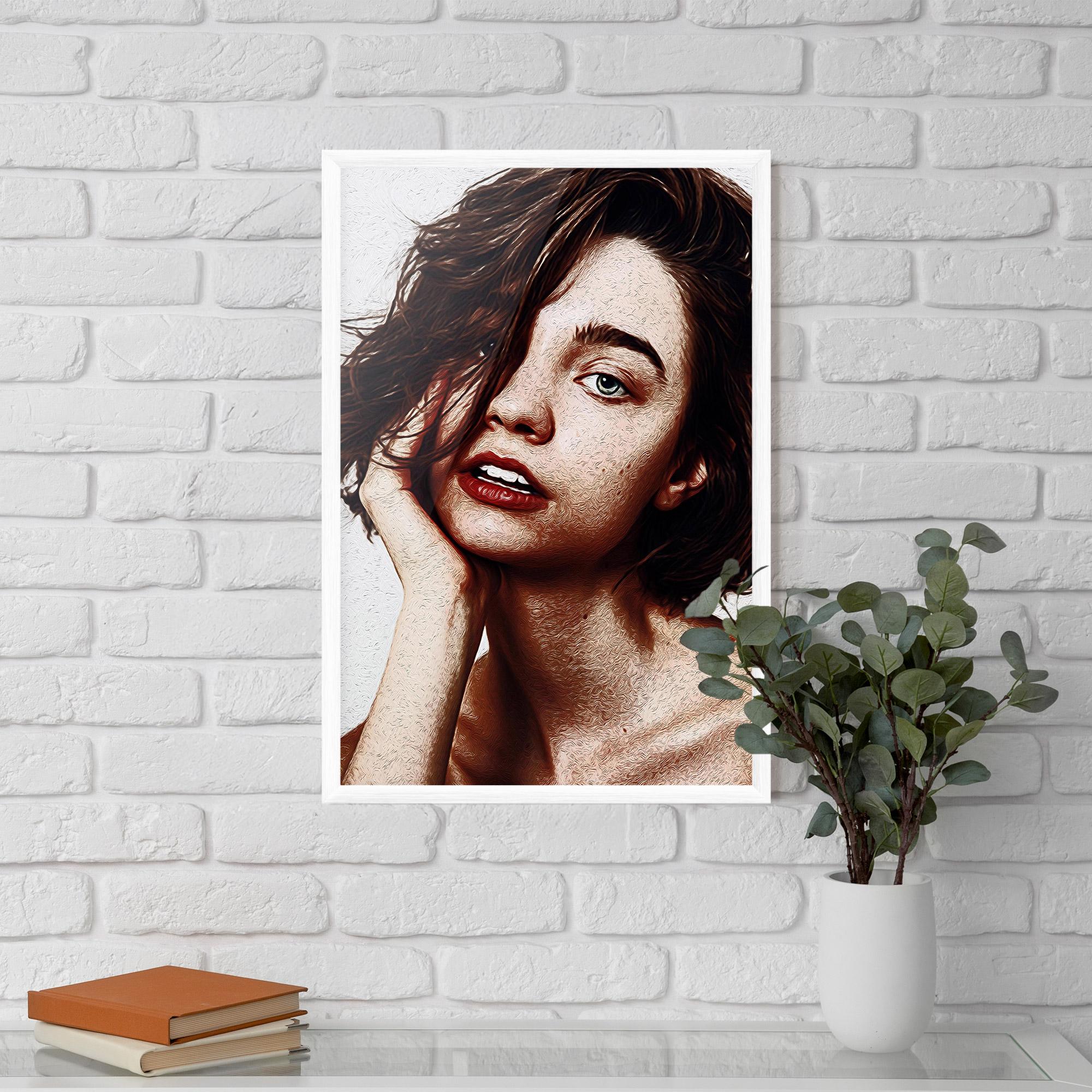 Keretezett Poszter Grey Eye Portrait mockup 5