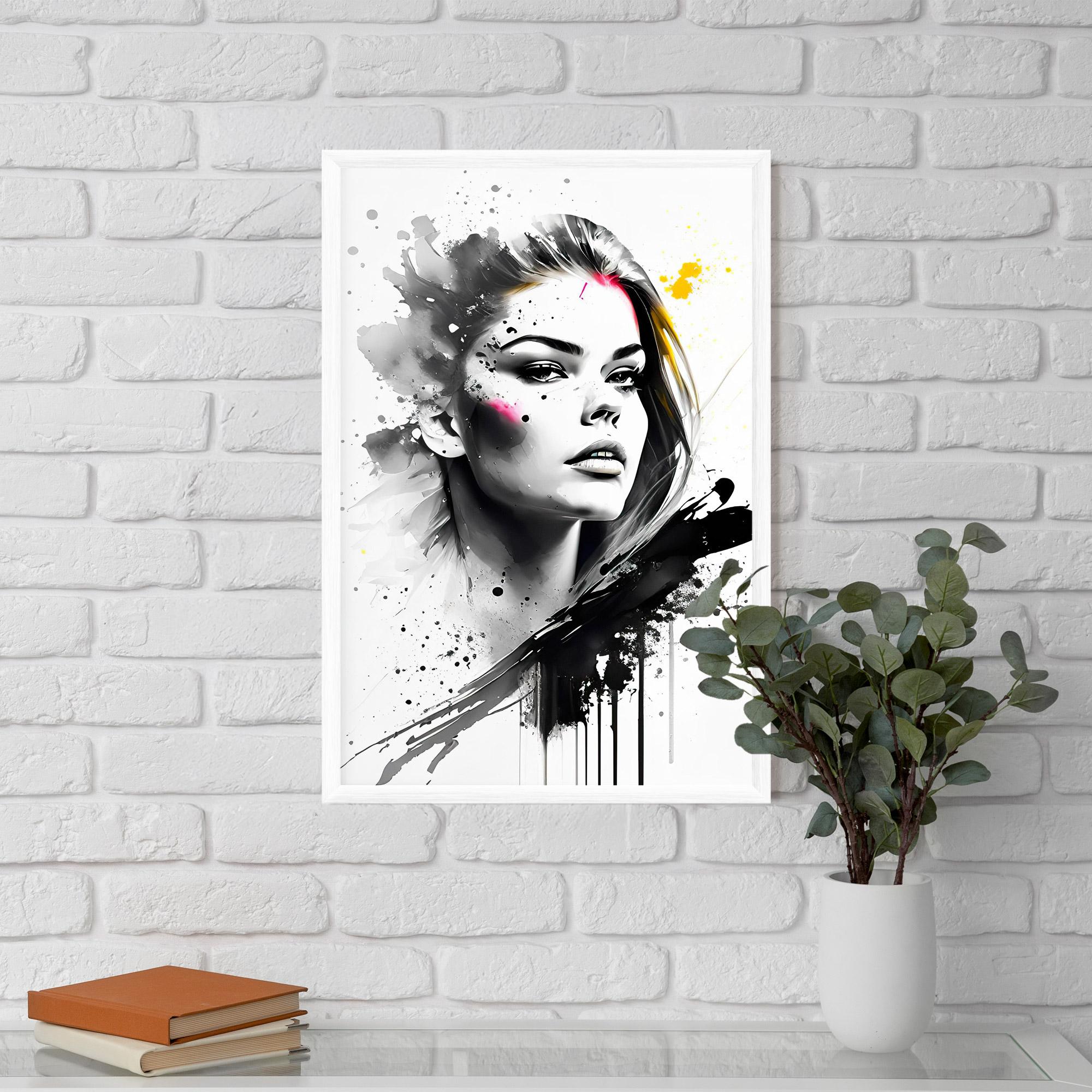 Keretezett Poszter Ink Splash Portrait mockup 5