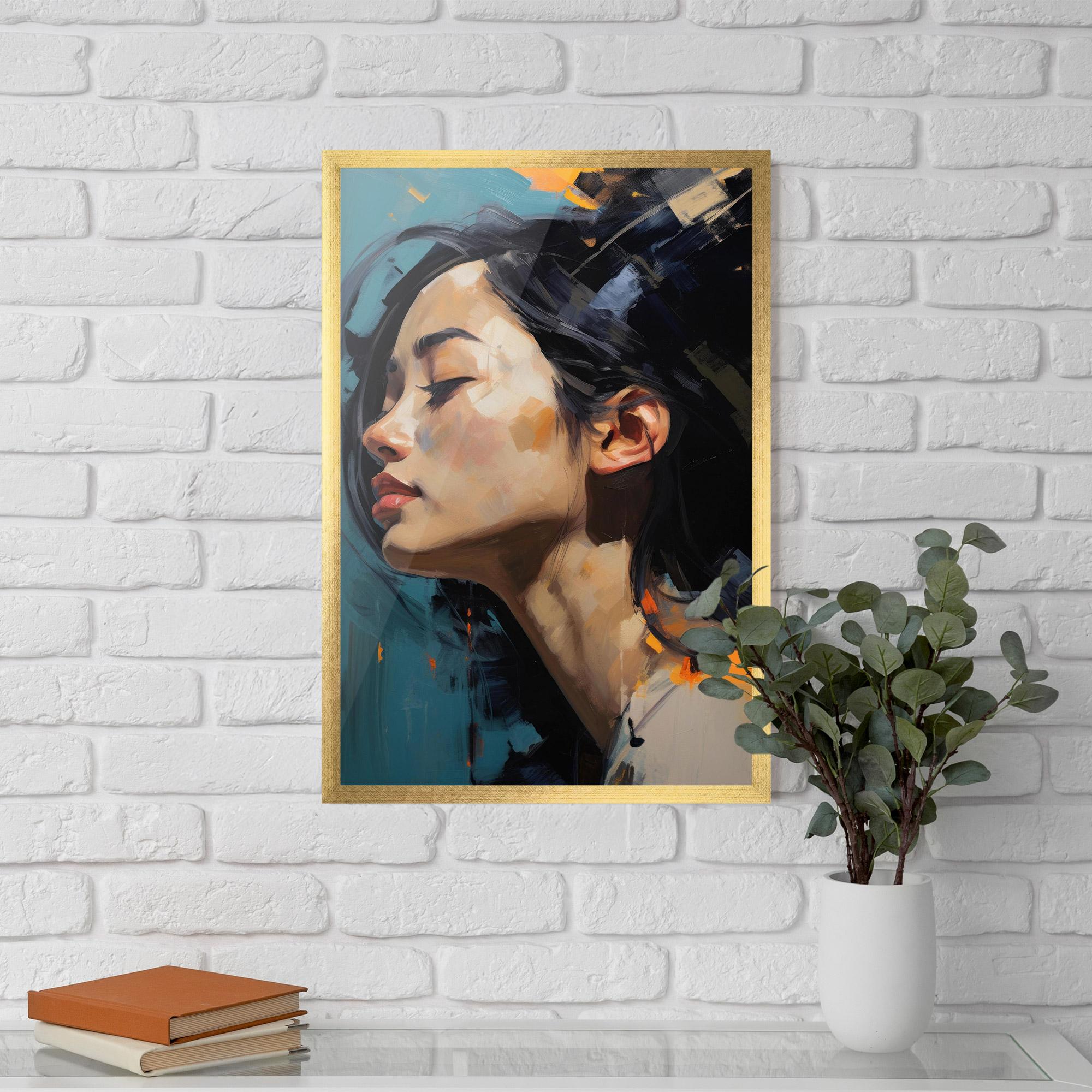 Keretezett Poszter Acrylic Asian Portrait mockup 5