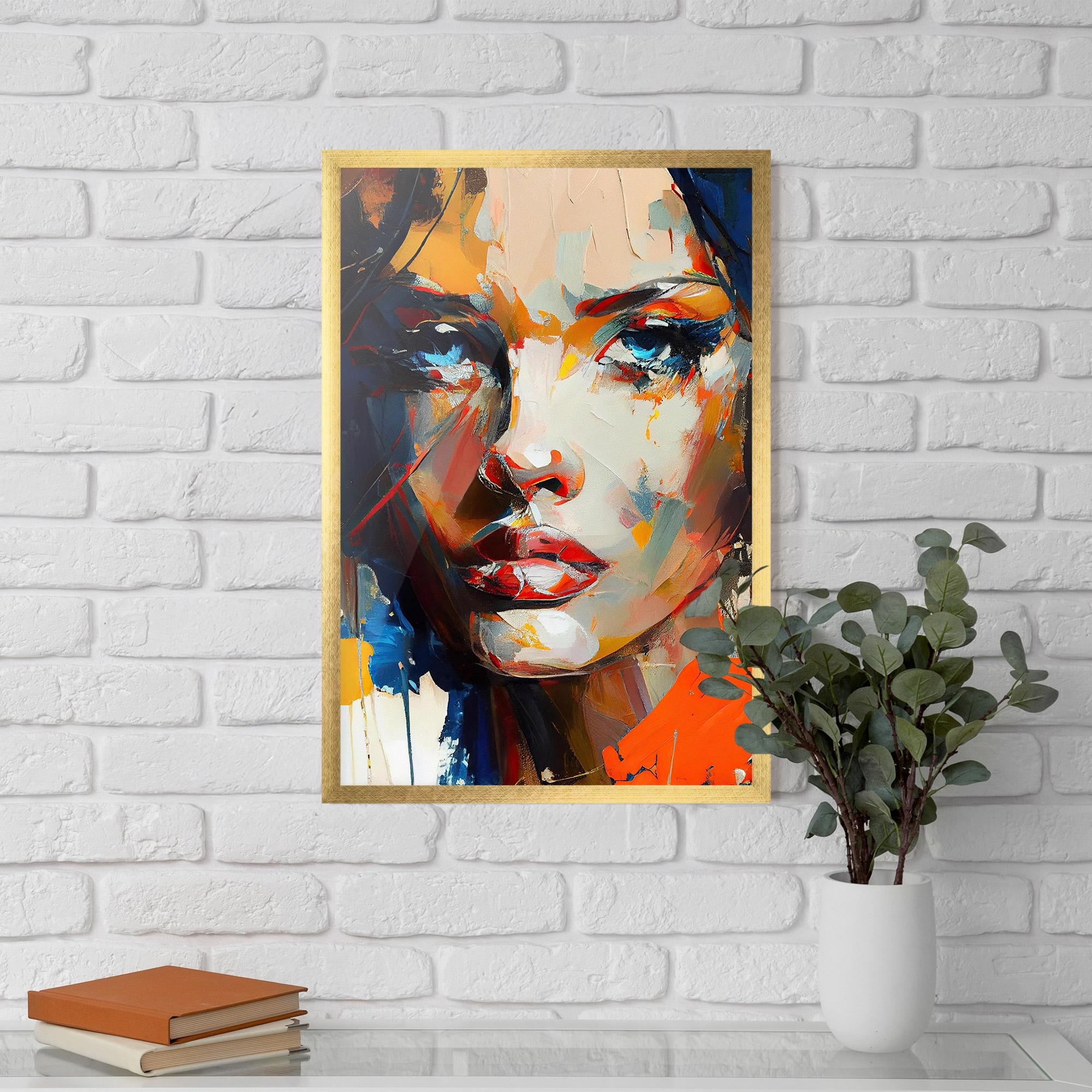 Keretezett Poszter Beautiful Brunette Woman mockup 5