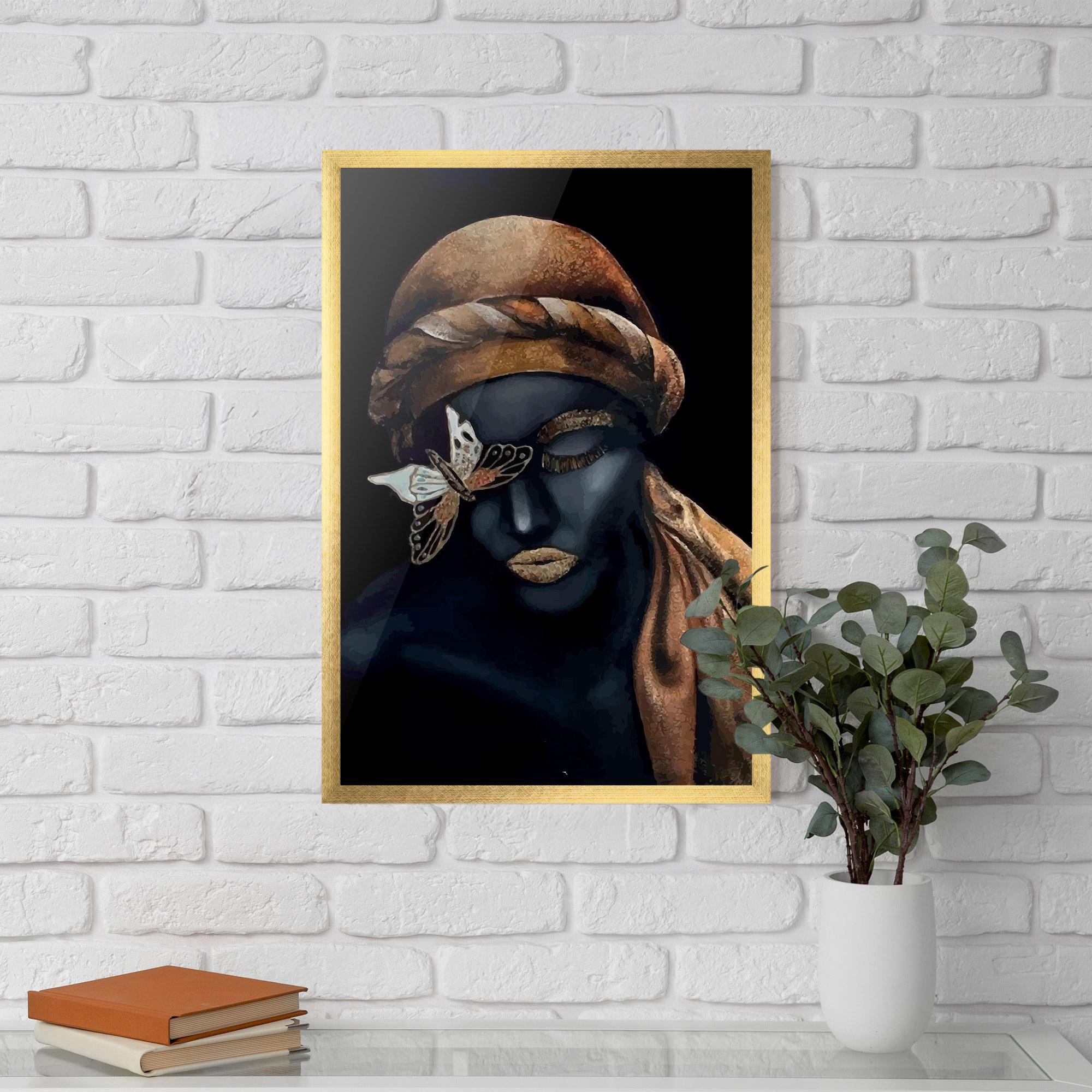 Keretezett Poszter Butterfly Lady mockup 5