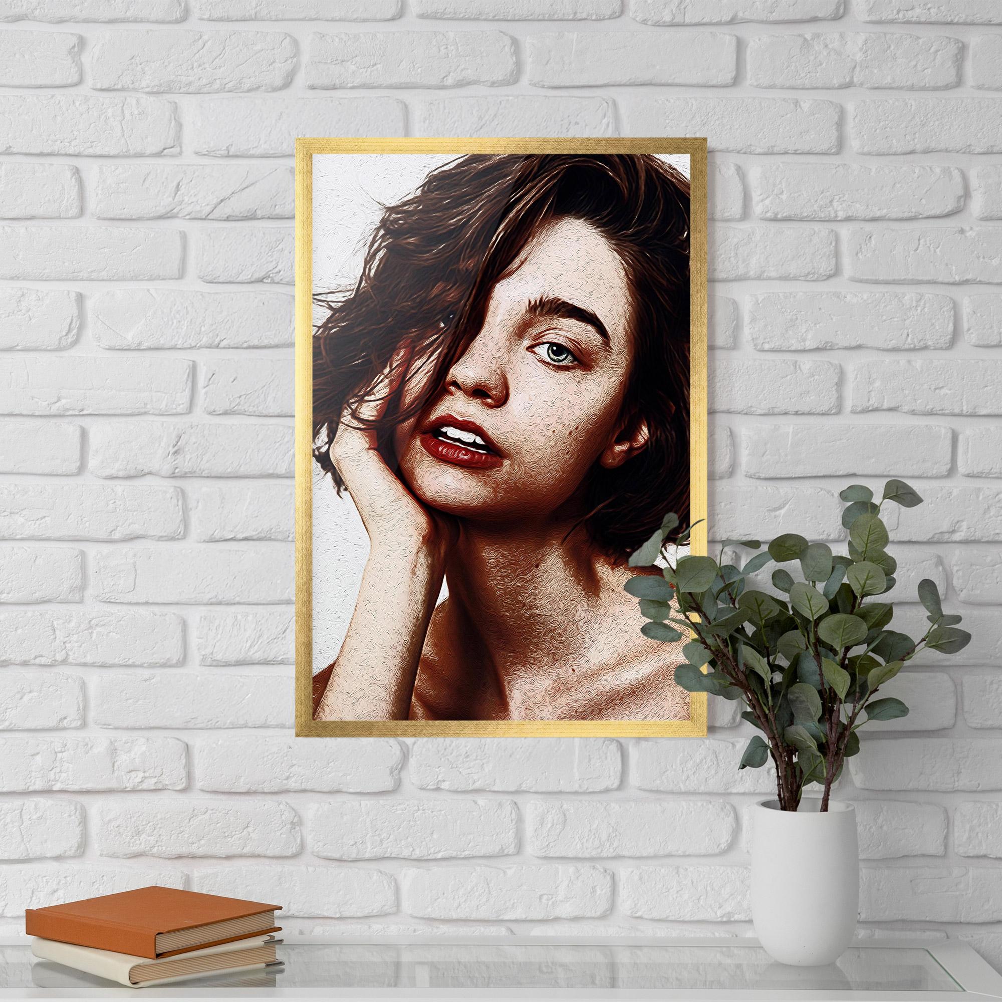 Keretezett Poszter Grey Eye Portrait mockup 5