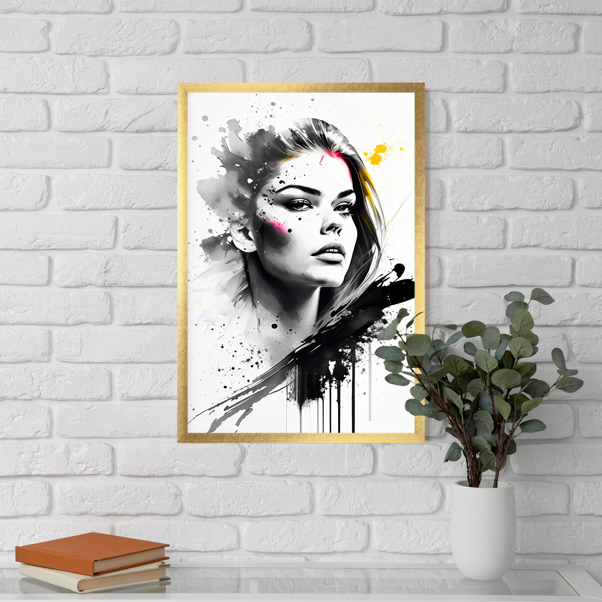 Keretezett Poszter Ink Splash Portrait mockup 5