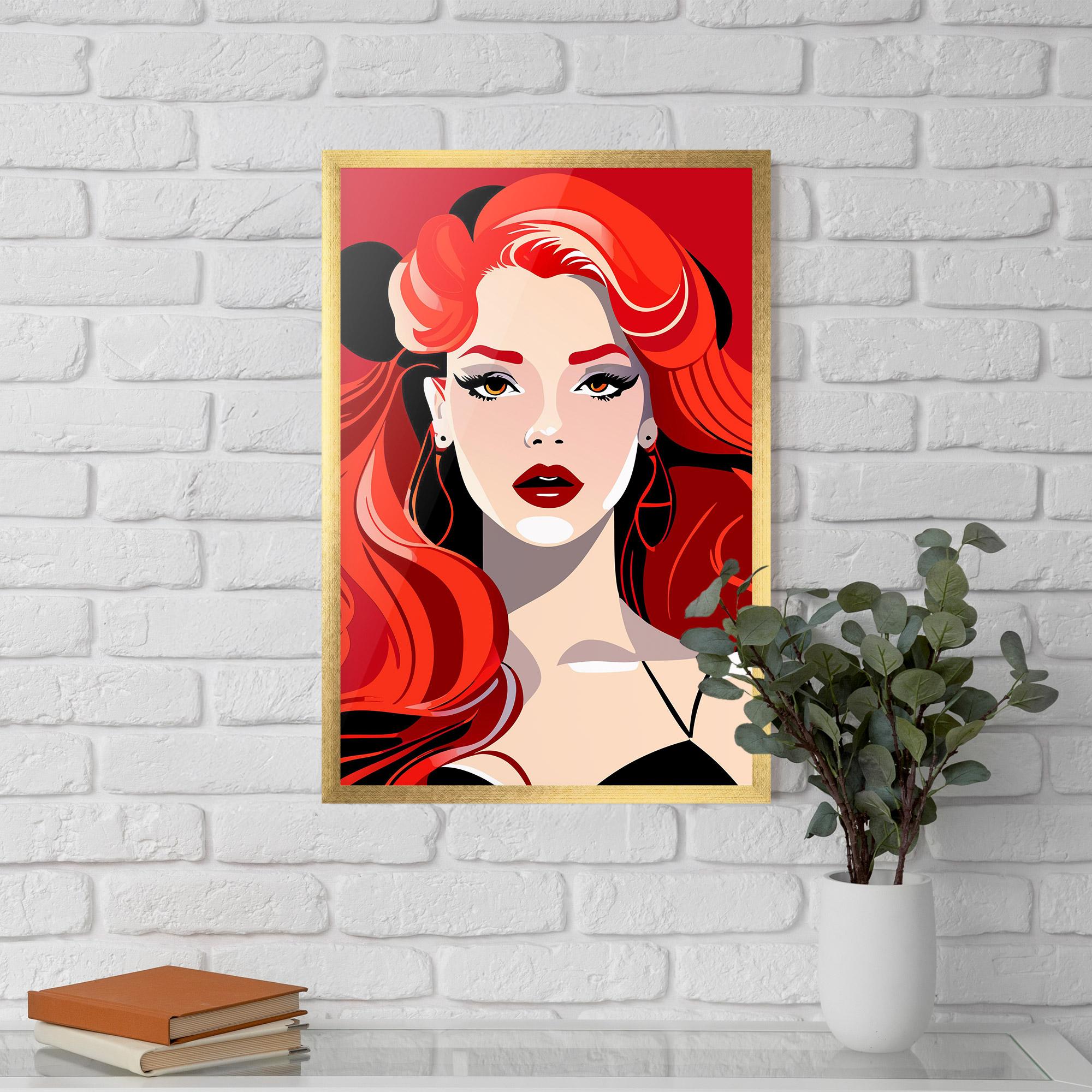 Keretezett Poszter Red Hair Portrait mockup 5