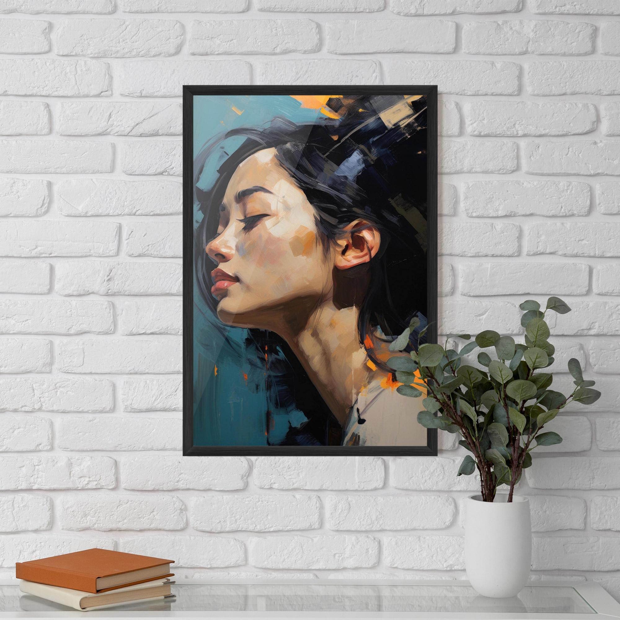 Keretezett Poszter Acrylic Asian Portrait mockup 5