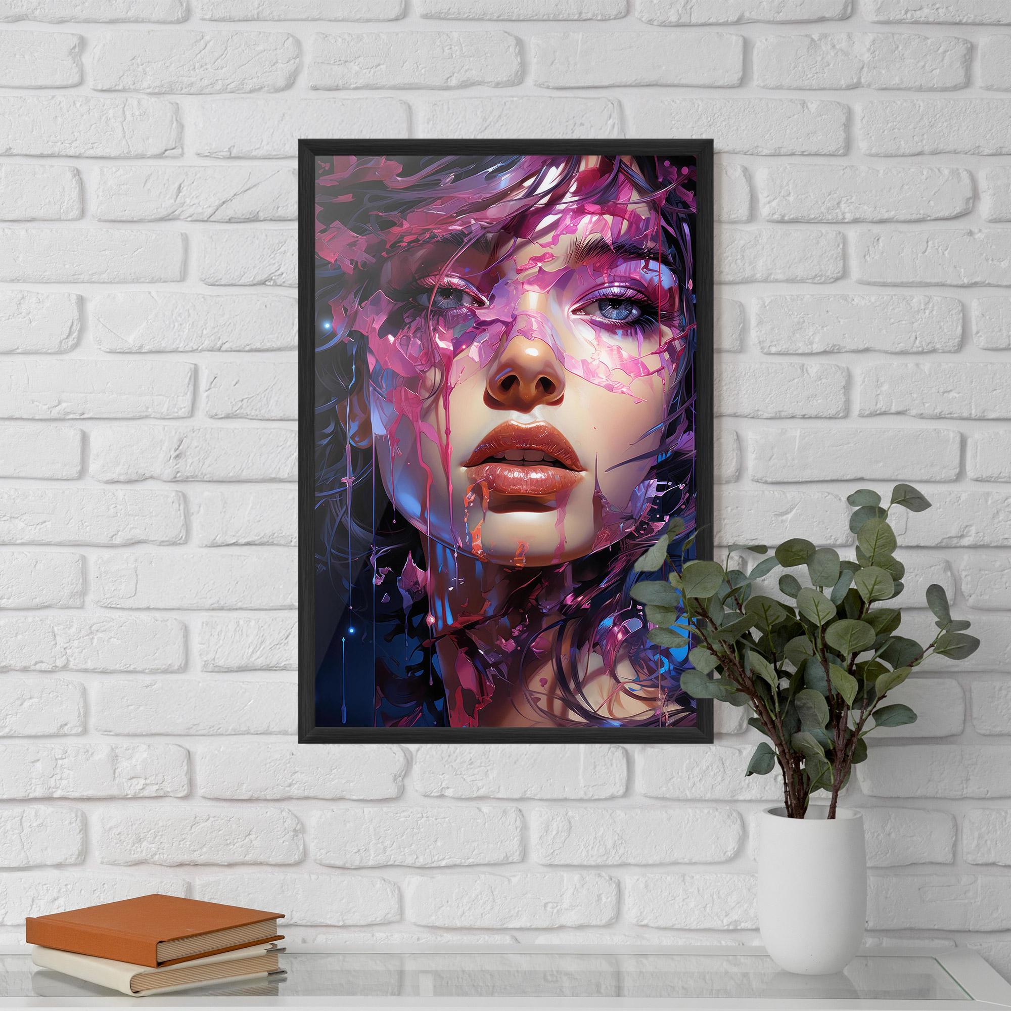 Keretezett Poszter Cute Purple Girl mockup 5