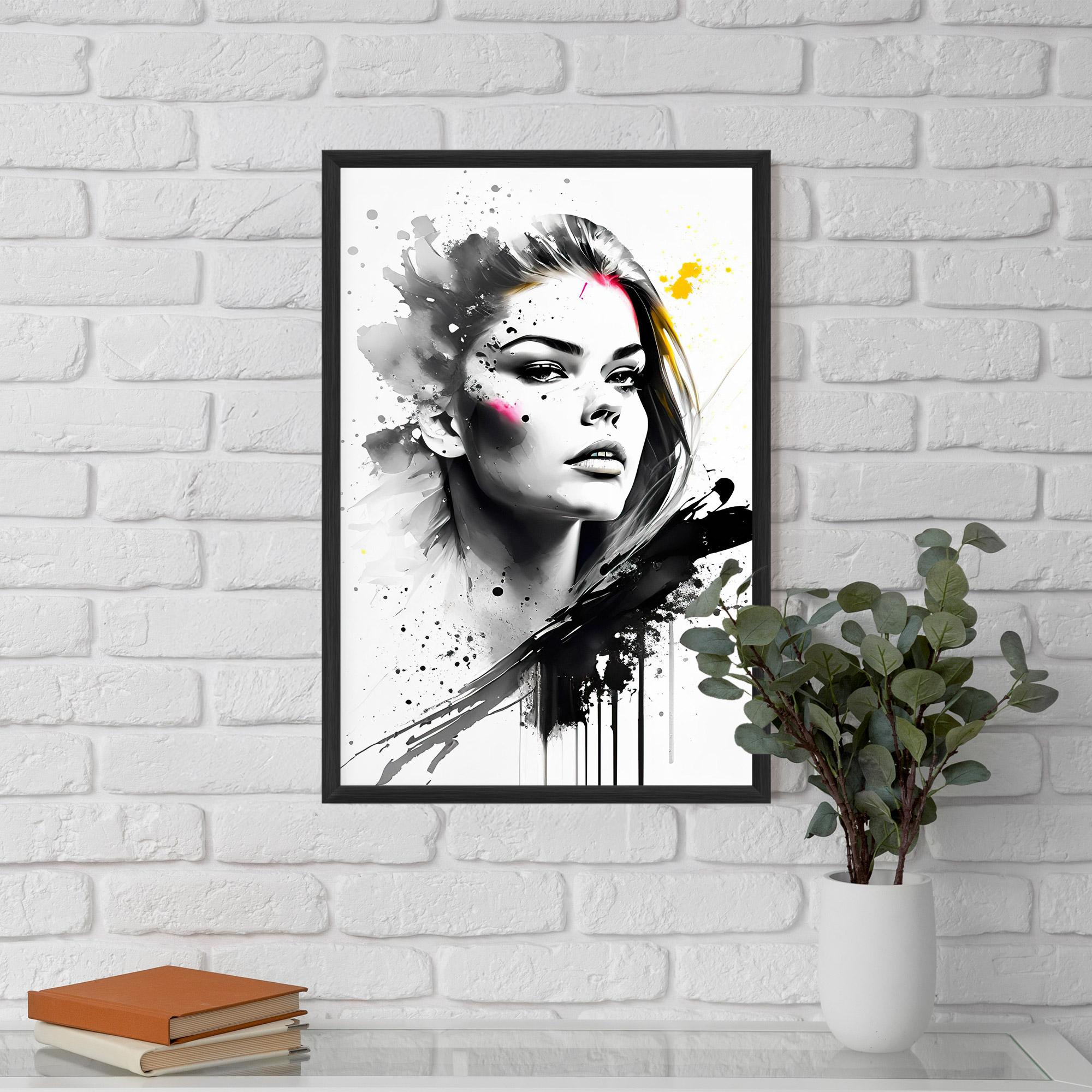Keretezett Poszter Ink Splash Portrait mockup 5
