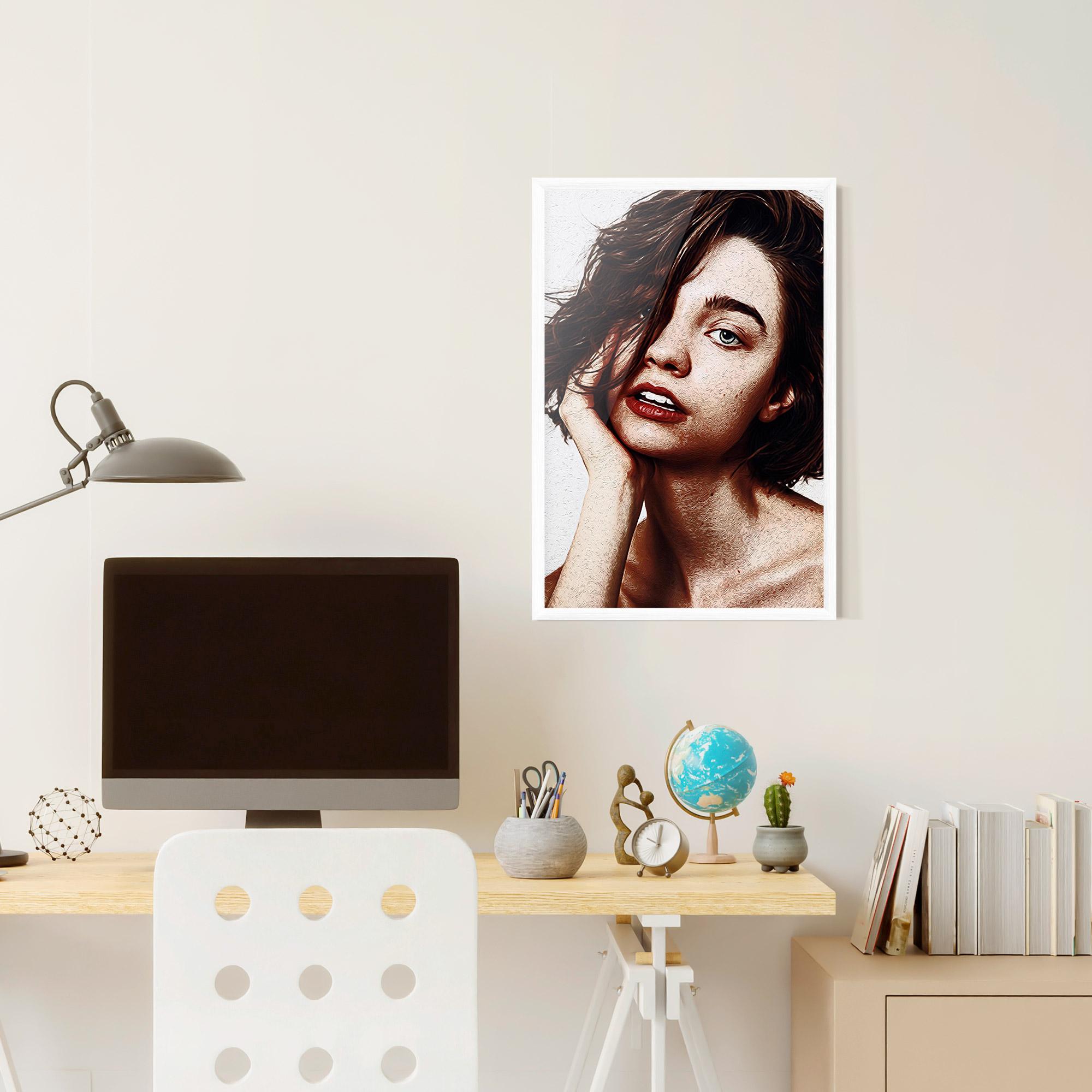 Keretezett Poszter Grey Eye Portrait mockup 6