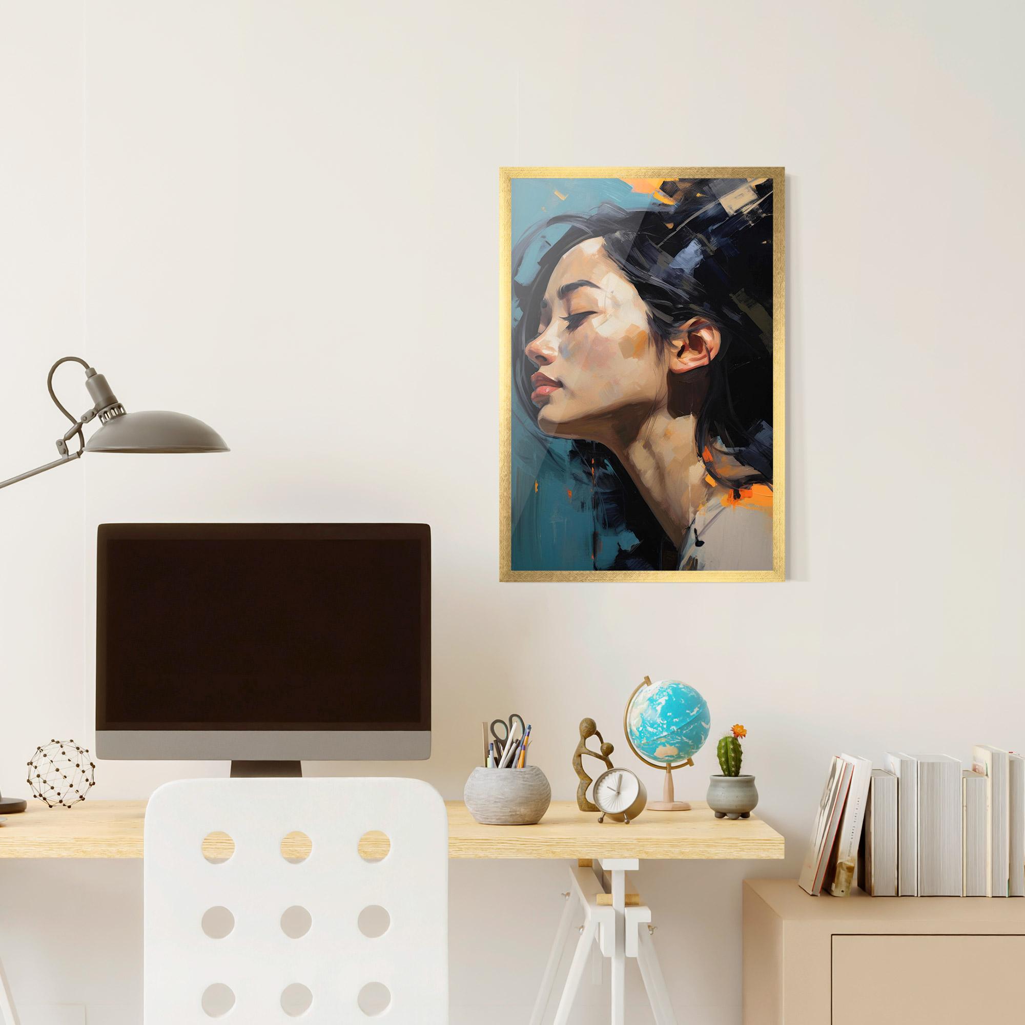Keretezett Poszter Acrylic Asian Portrait mockup 6