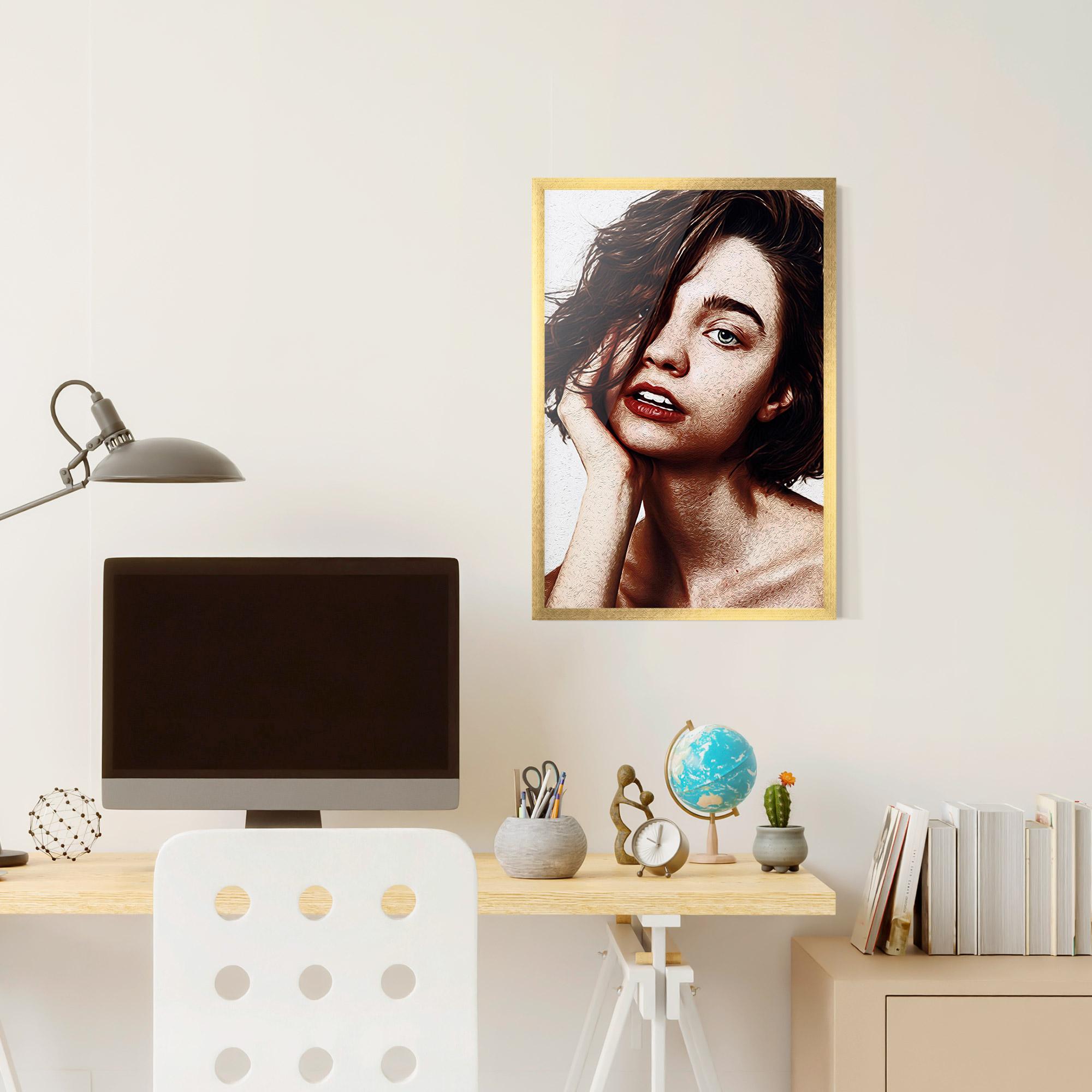 Keretezett Poszter Grey Eye Portrait mockup 6