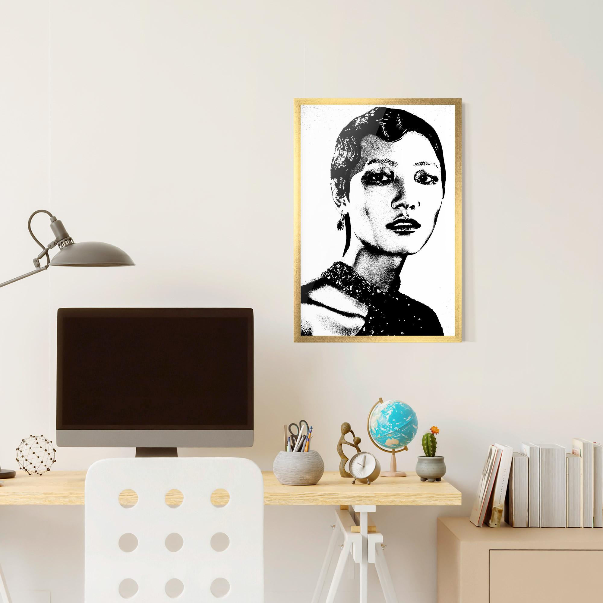 Keretezett Poszter White Black Portrait mockup 6