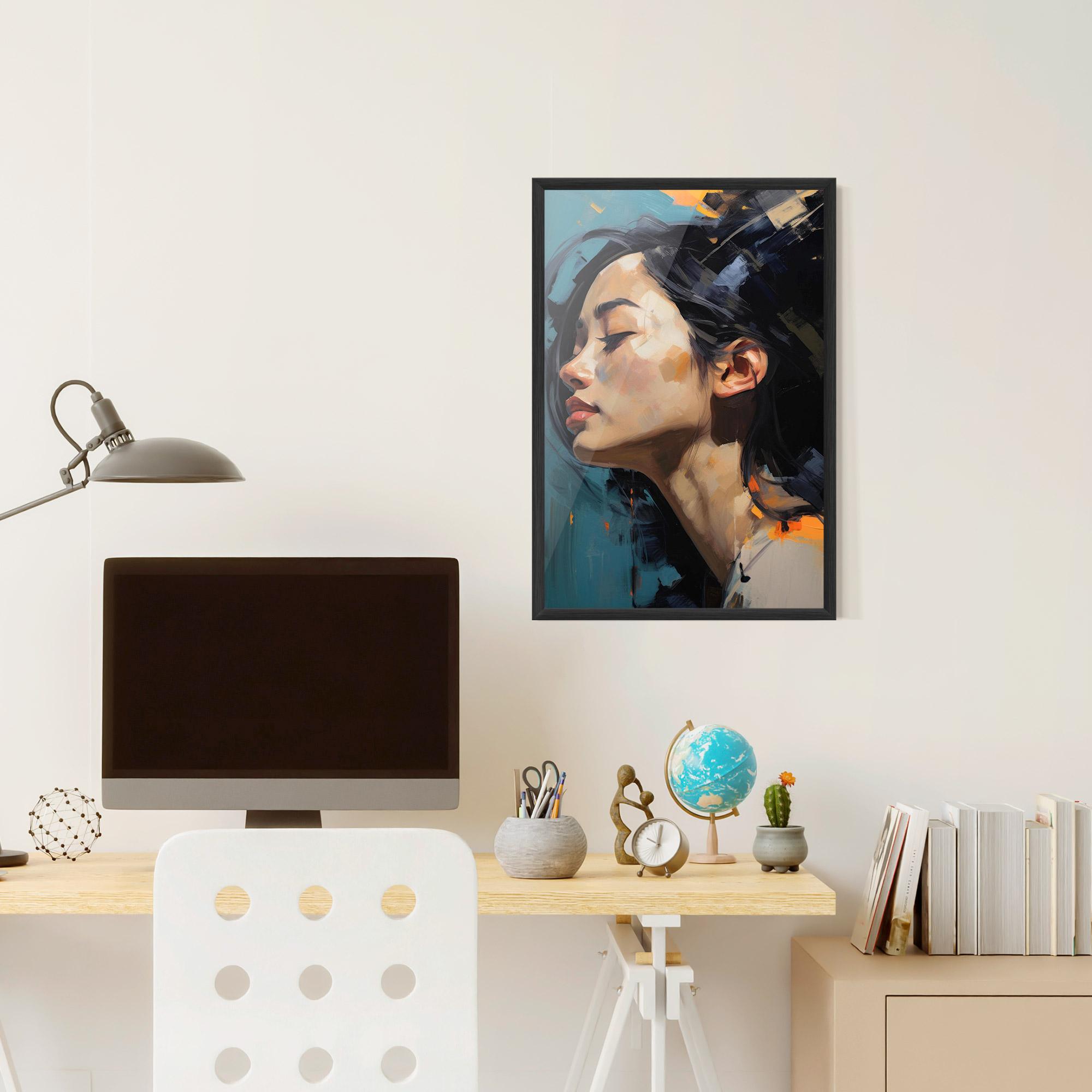 Keretezett Poszter Acrylic Asian Portrait mockup 6